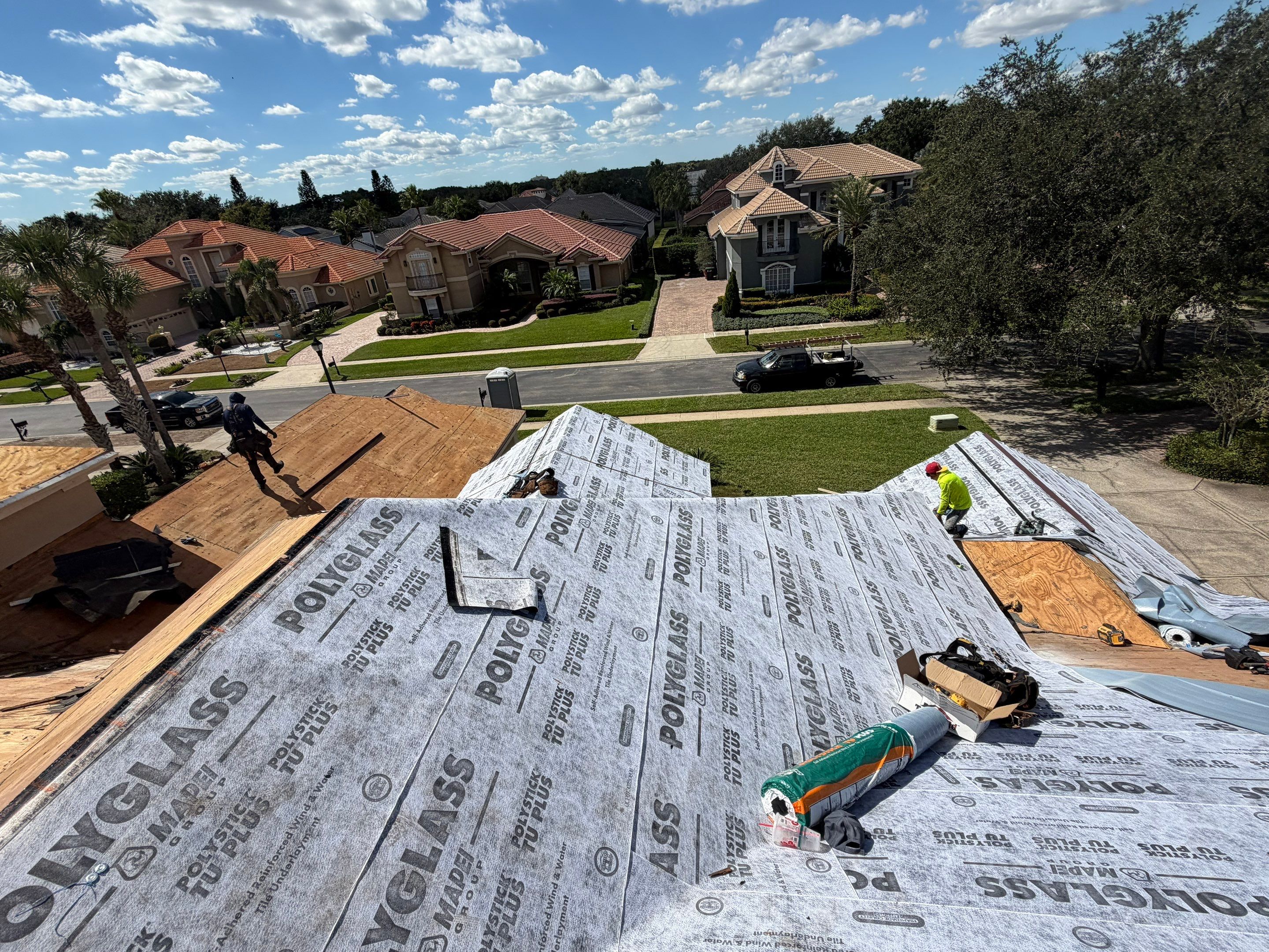 Full Concrete Tile Roof Replacement with Polyglass Underlayment in Orlando by Fortified Roofing Solutions Corp.