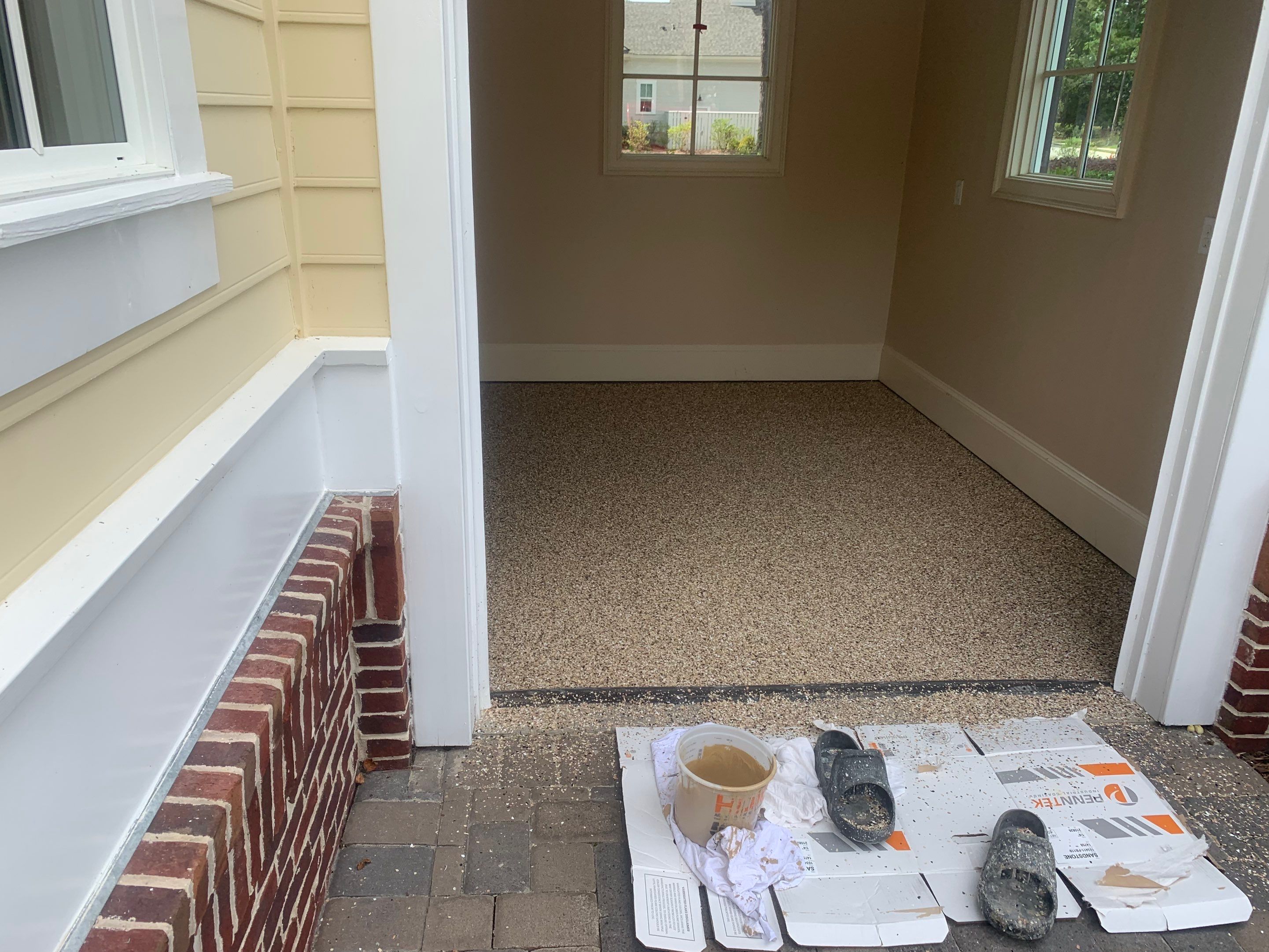 Garage TransFLOORmation using Sandstone by Innovative Concrete Coatings 