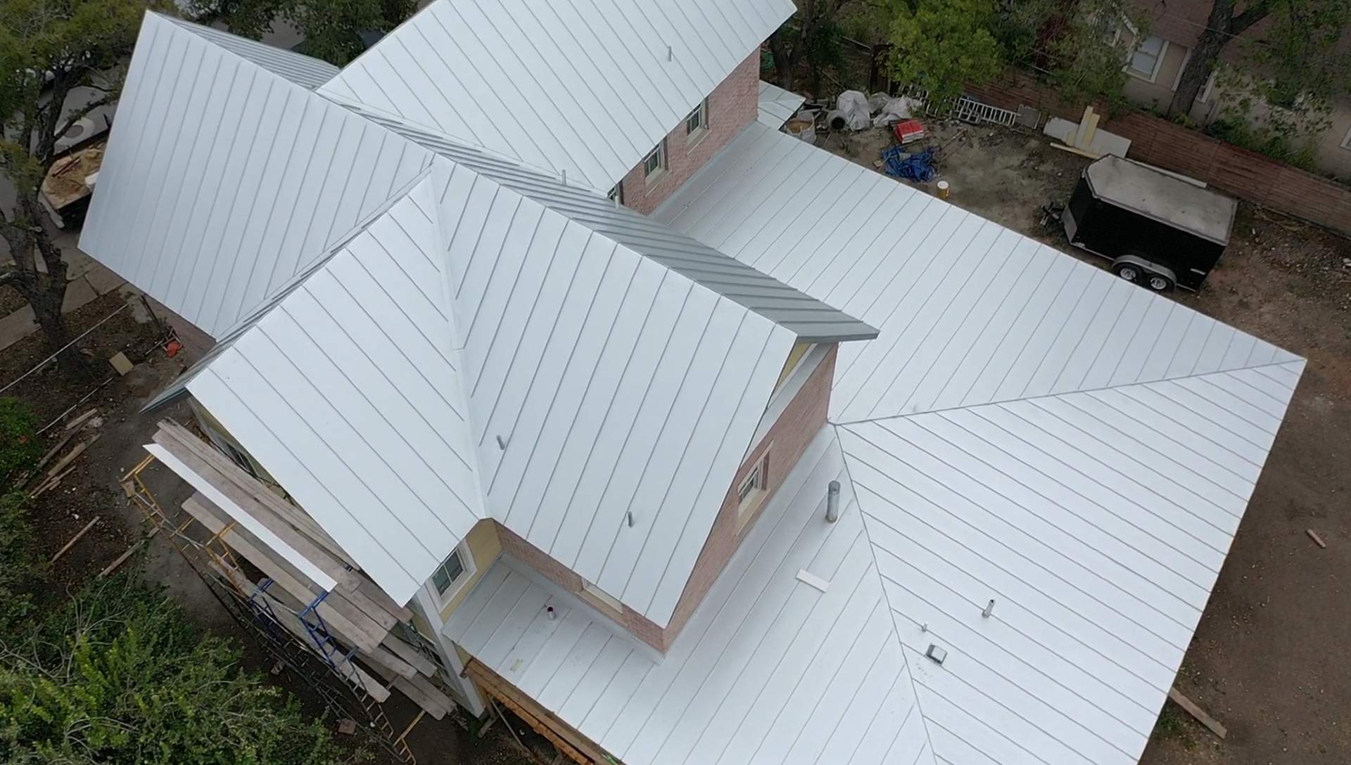 Residential Metal Roof Installation using McElroy Metal by Premier Roofing and Contracting
