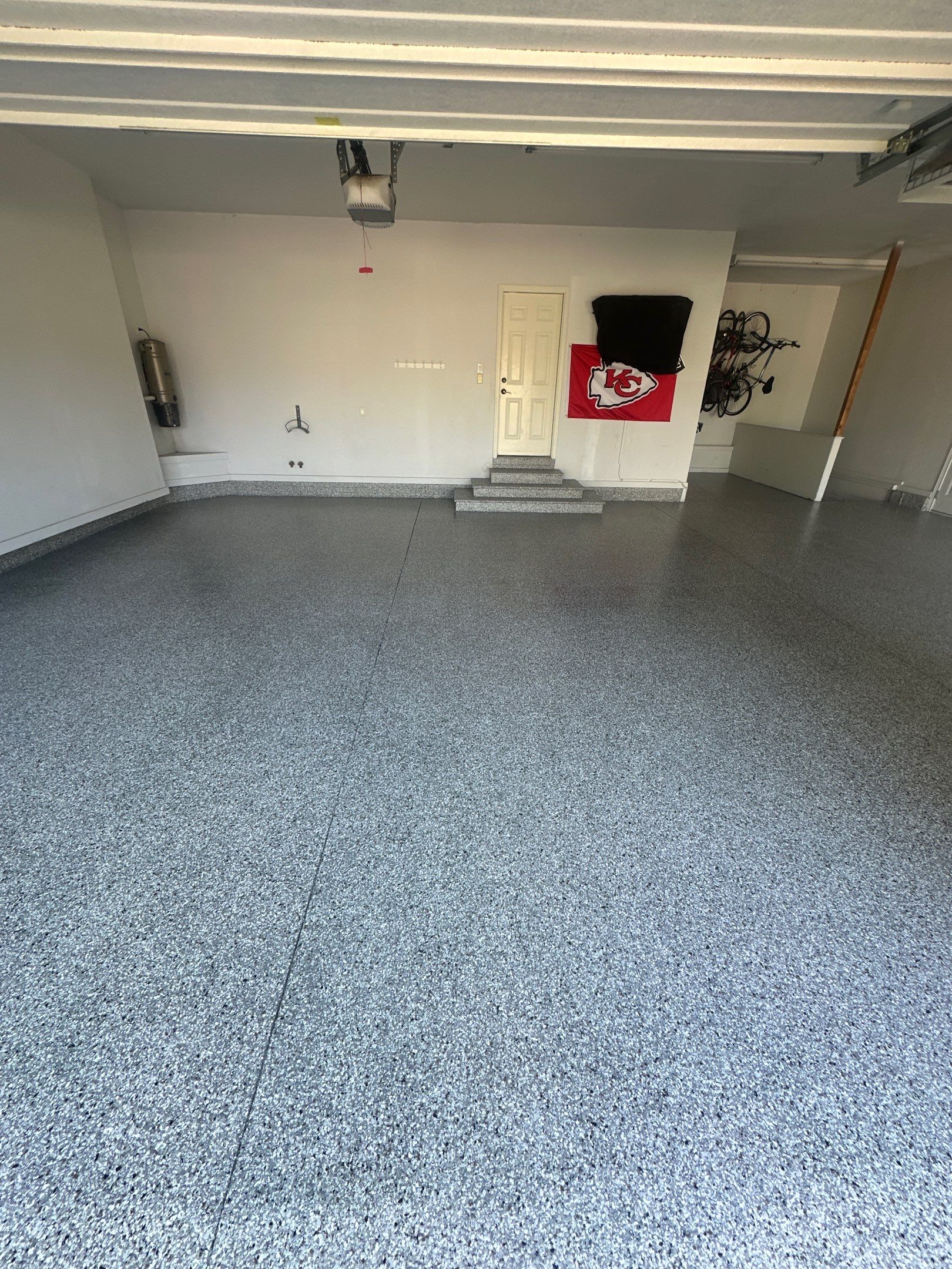 Perfect Garage for Chiefs Gameday ❤️💛 by Revival Concrete Coatings
