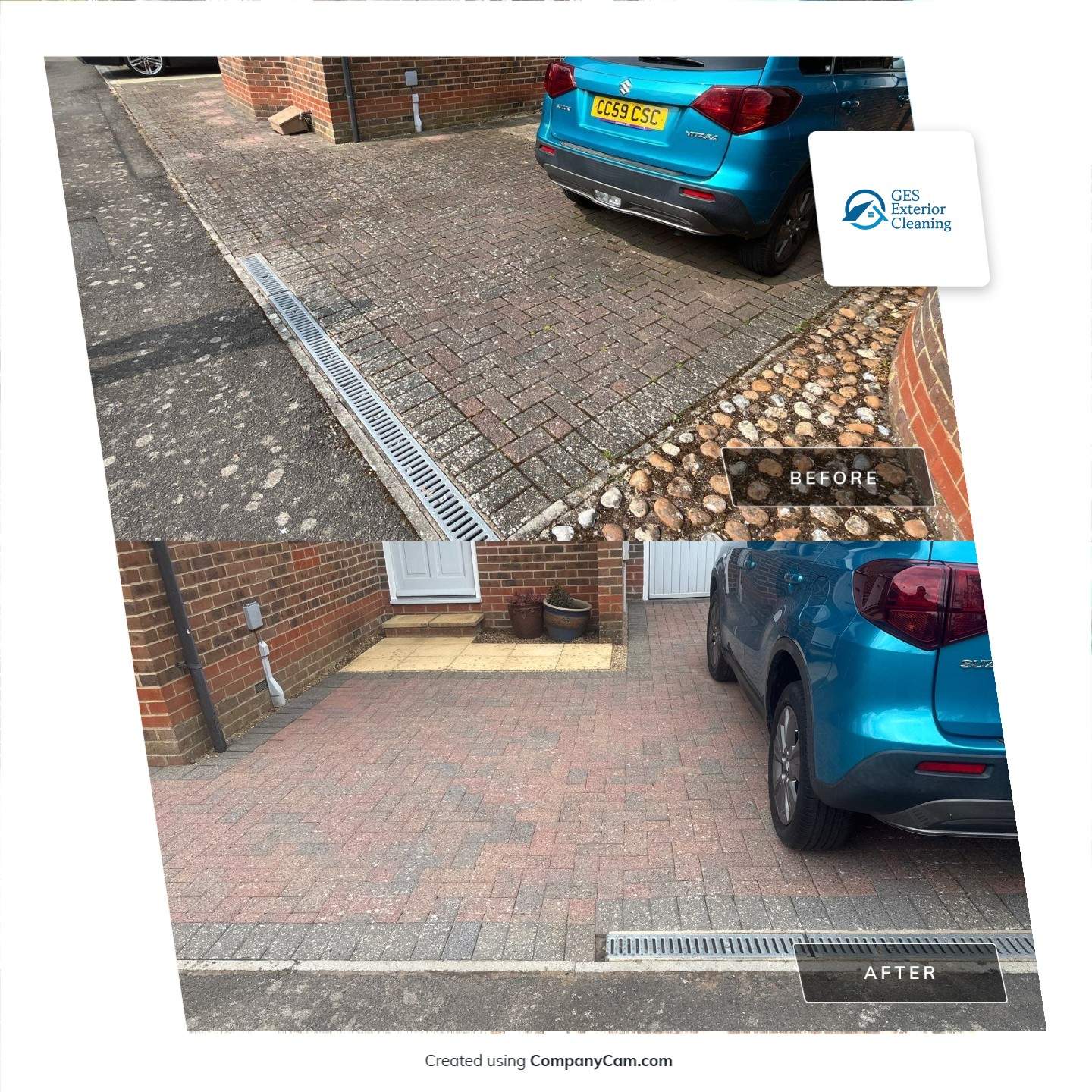 Driveway Clean using Honda 21lt High Pressure Machine by Ges Exterior Cleaning ltd