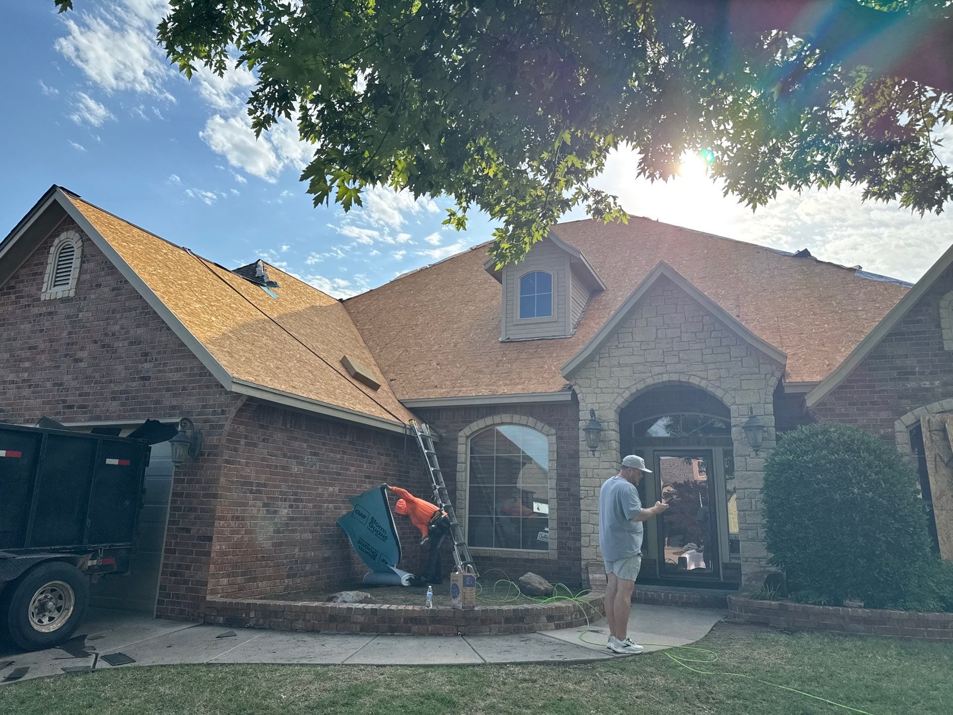 GAF Timberline UHDZ Full Storm Restoration - Exterior Paint & Interior Repair - Oklahoma City, OK by 5Coat Roofing & Construction