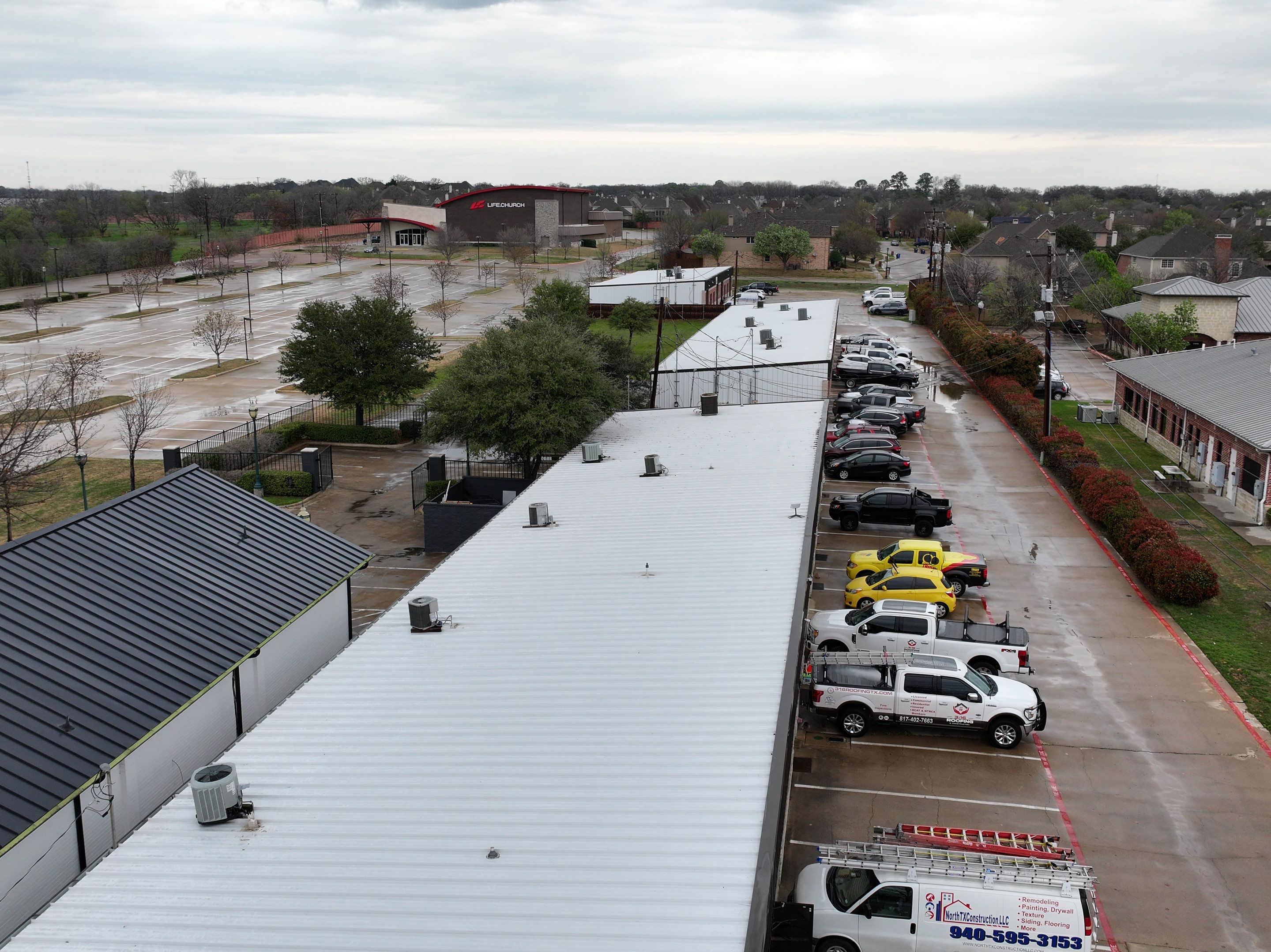 Commercial Roofing Installation using Double lock Mechanical Standing Seam Metal by Becker Roofing and Exteriors