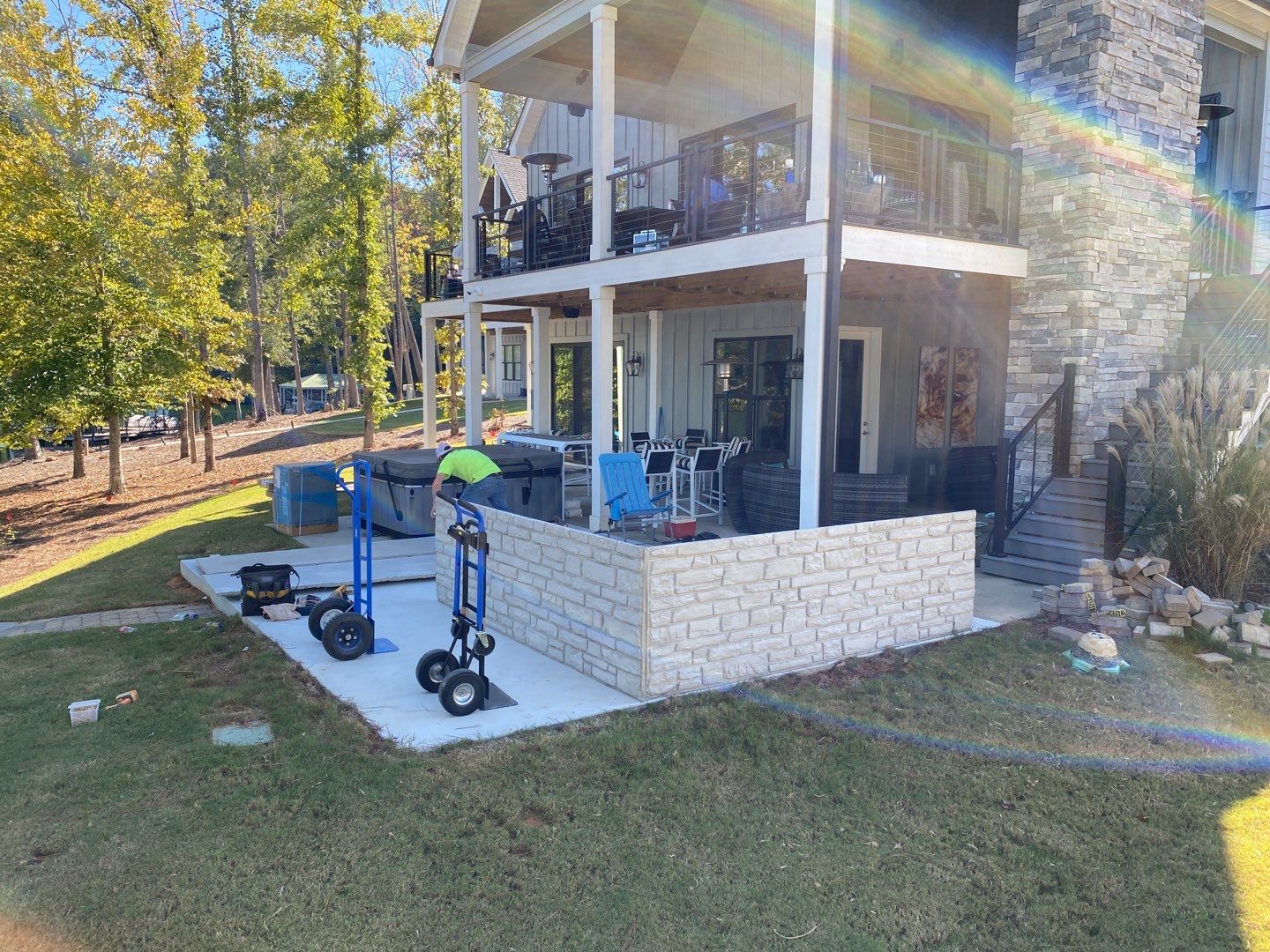 Outdoor Kitchen on Lake Keowee by Xtreme Concrete Services