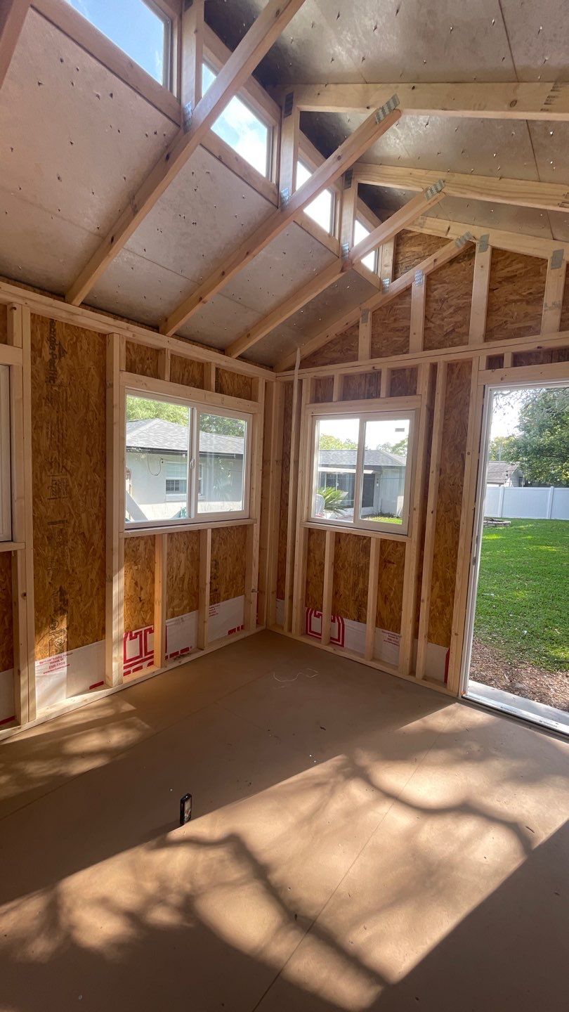Outdoor Office Shed Interior Remodel in Longwood: From Drywall to Paint by HandyMangum