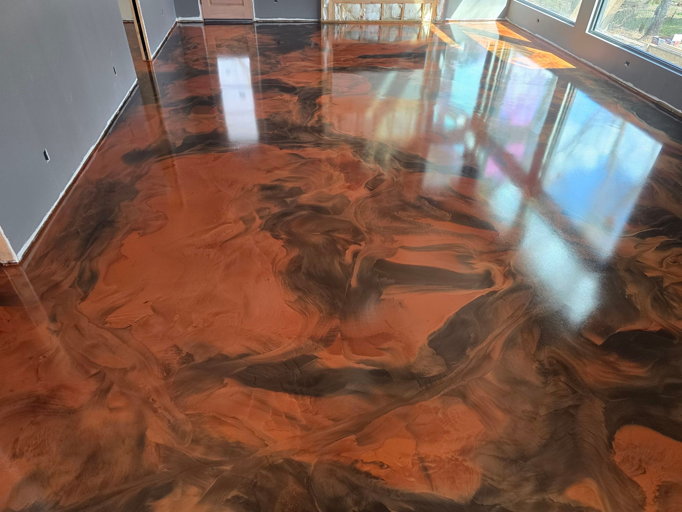 Metallic Floor Using Cafe and Bronze  by Elite Floor Solutions