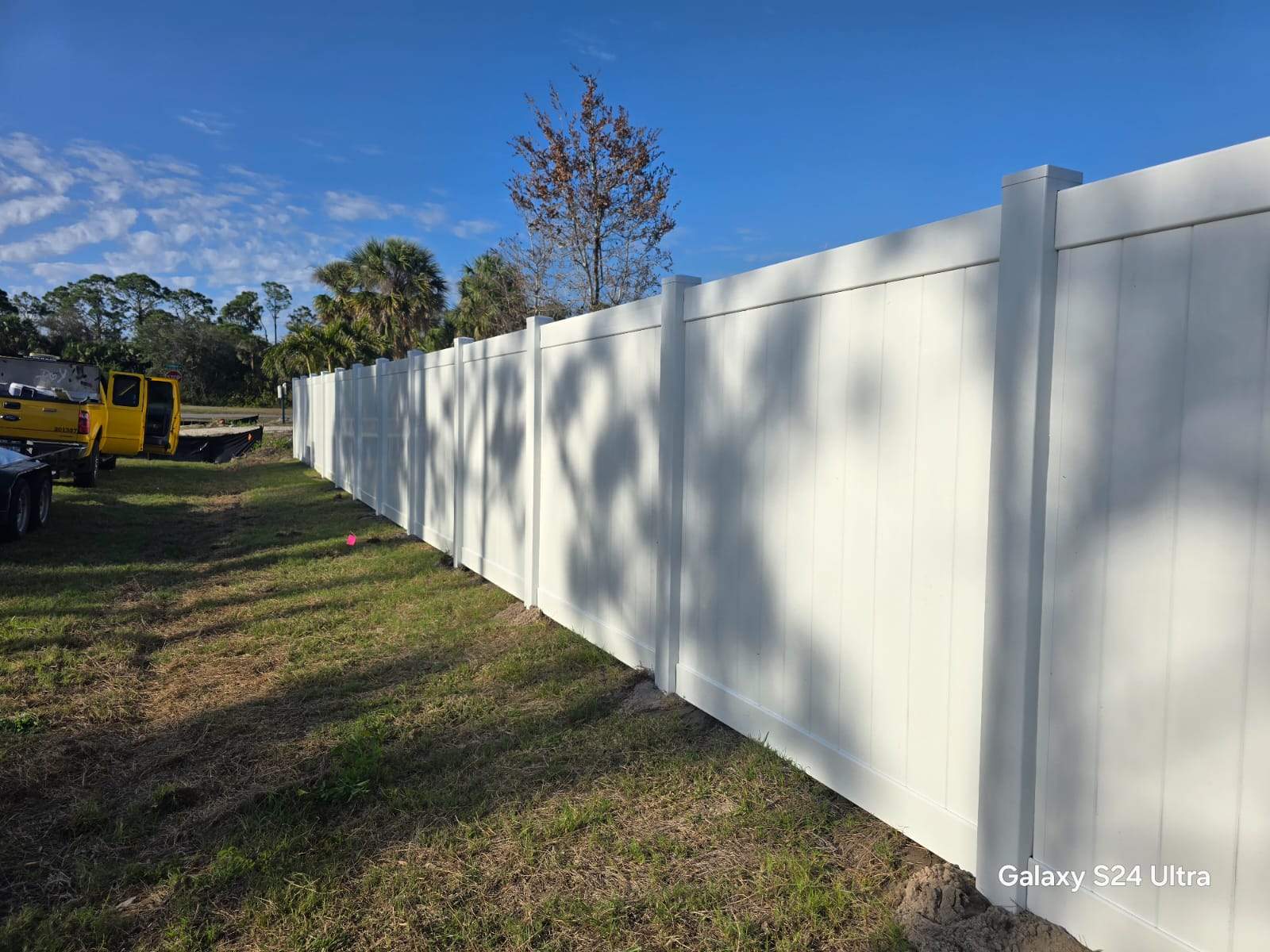 Residential White Vinyl Privacy Fence Installation in North Port by True Fence LLC
