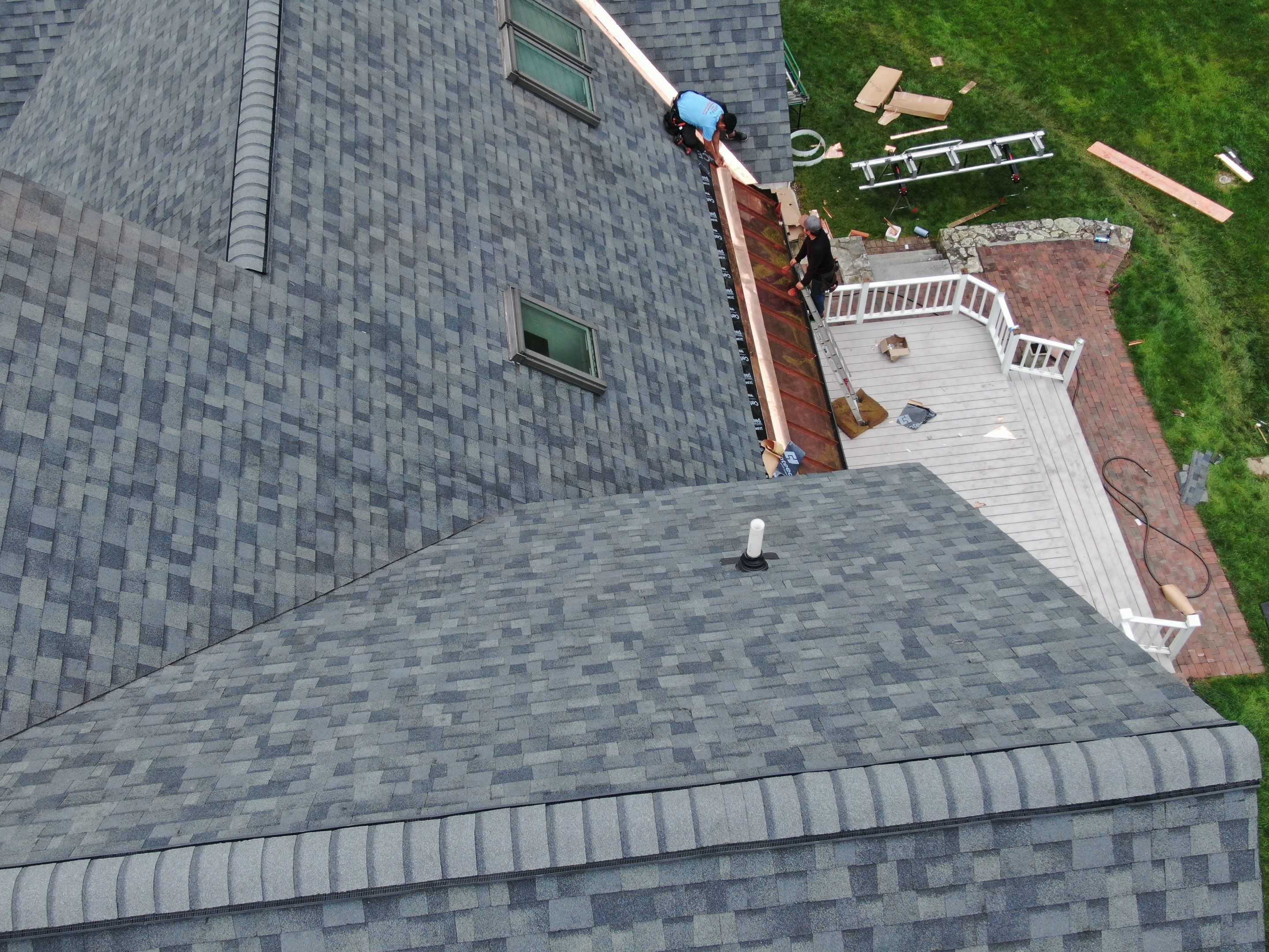 Roof Replacement with Owens Corning Shingles and Copper Flashing by Mighty Dog Roofing of Greater Middlesex County