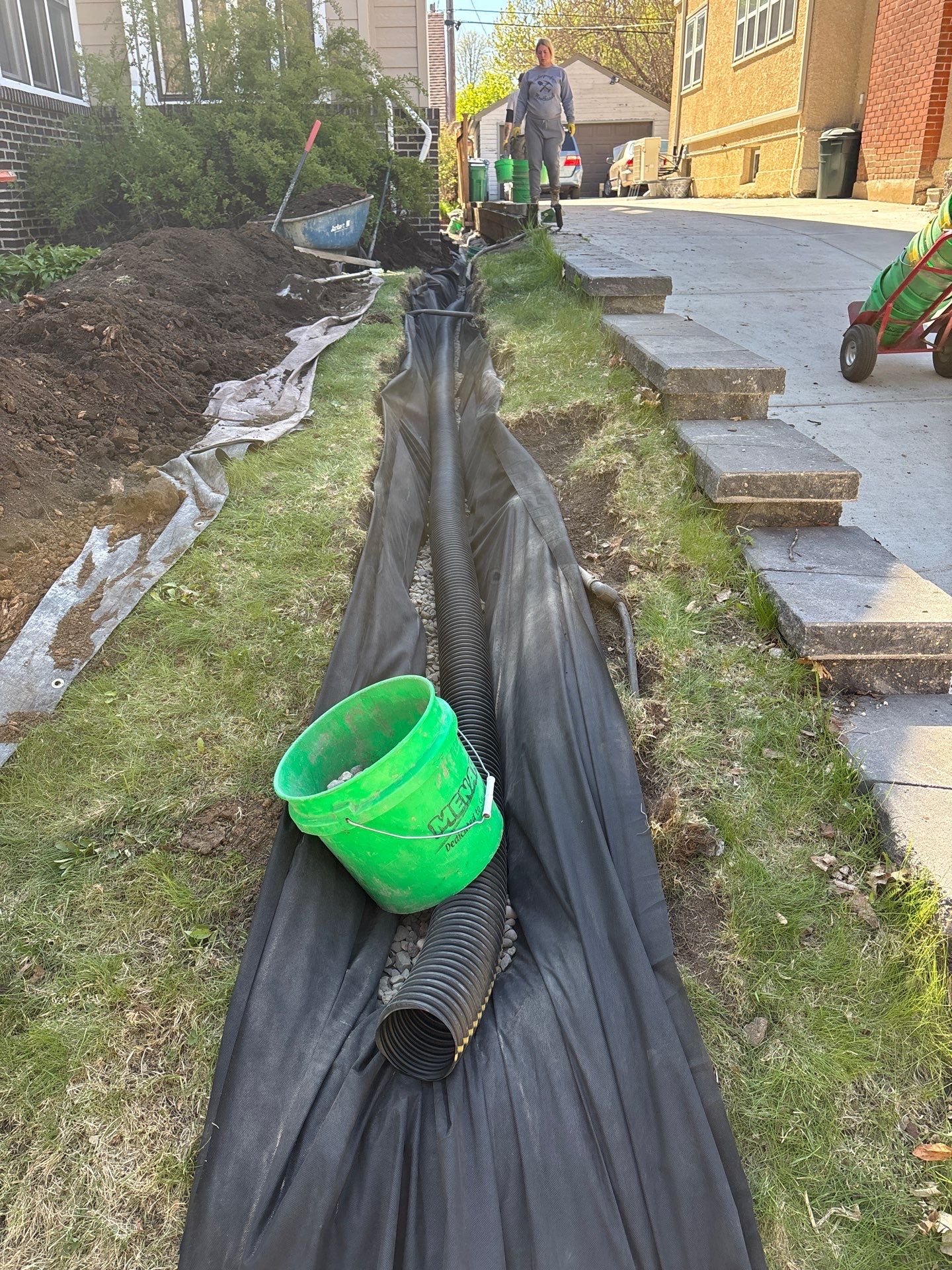 Foundation Drainage Board & French Drain in Southwest Minneapolis by Waterproofing Northeast