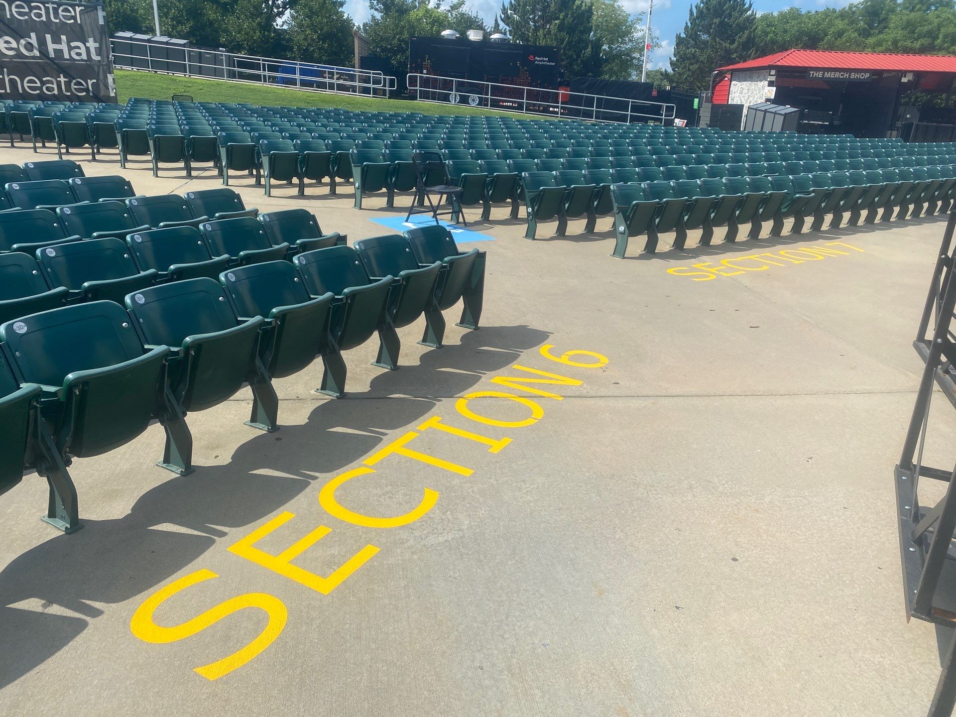 Red Hat Amphitheater Striping Job by Billy Weatherspoon Contractor