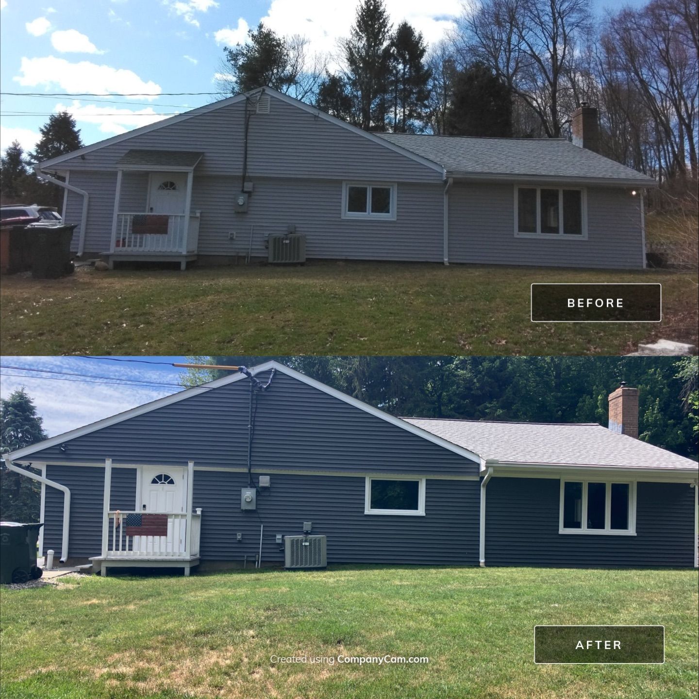 Siding Renovation with Cert Monogram D/4 x 12'6" Clapboard, Smoky Gray by DiGiorgi Roofing and Siding Inc