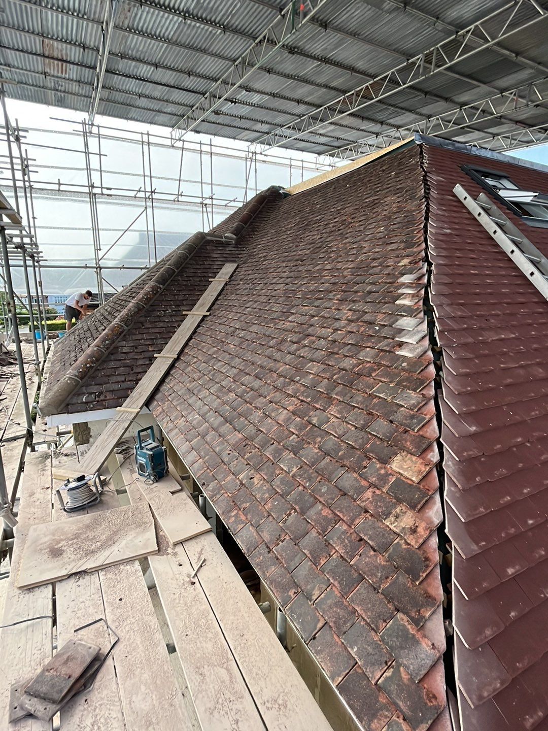 Roof Clean - Moss Removal using Honda 15lpm Low Pressure Washing Machine by Ges Exterior Cleaning ltd
