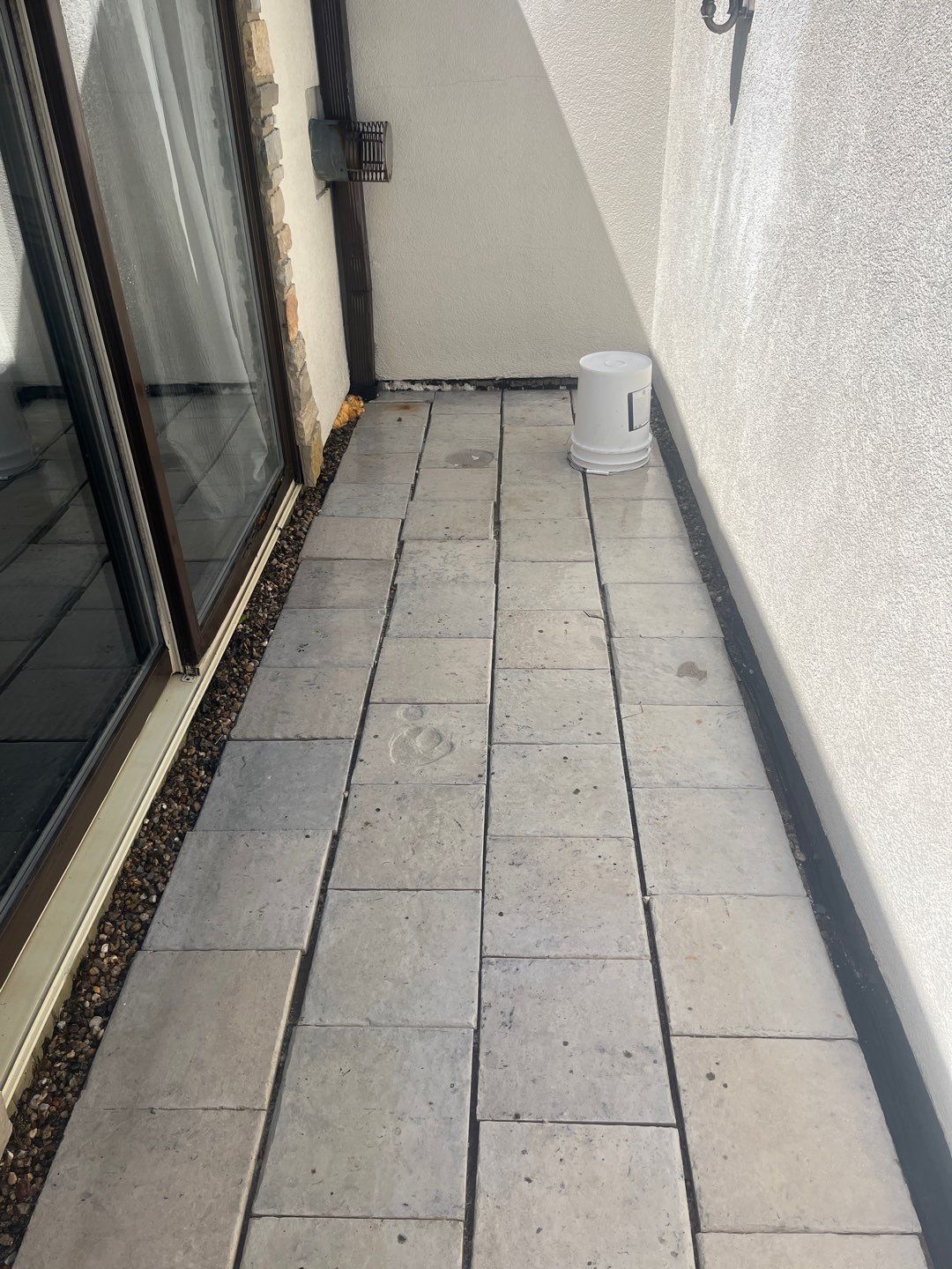 natural stone using Algaecide, soft wash soap by Northern Power Washing LLC.