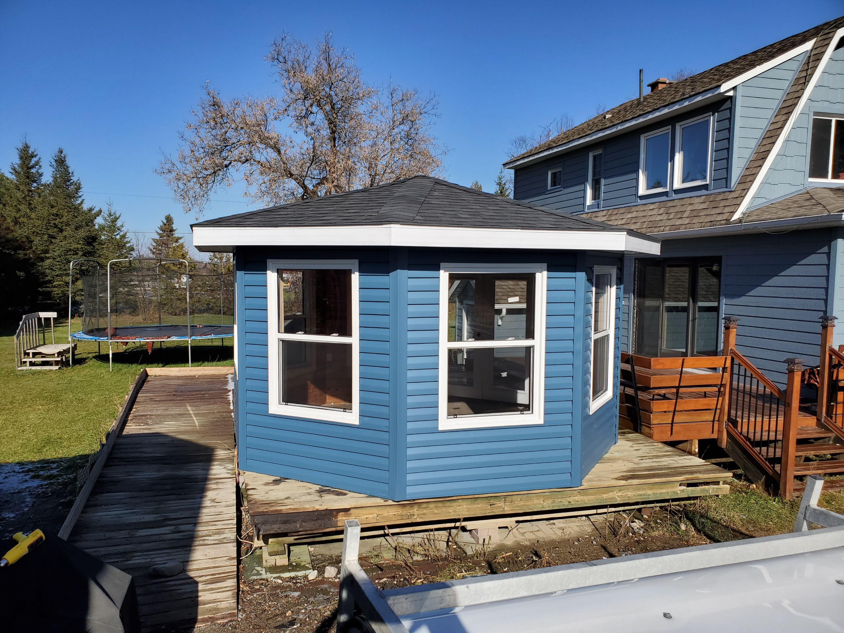 Gazebo Repairs - Fire Damage by Impact Construction Sudbury