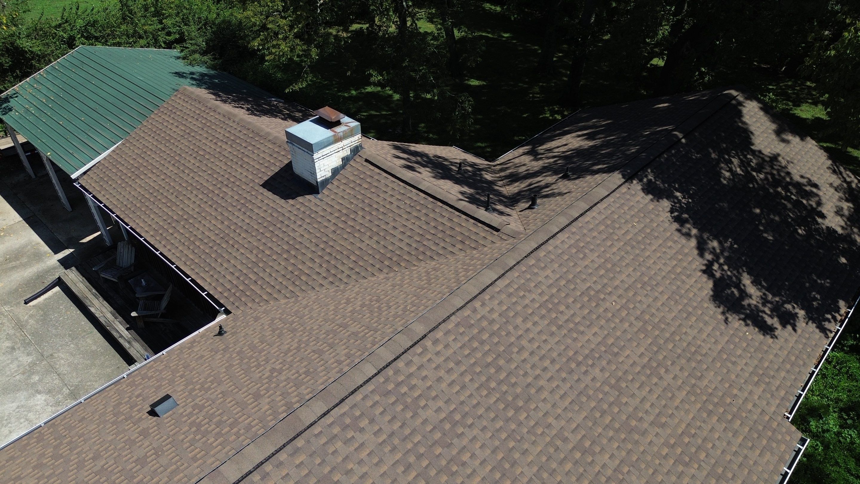 Full Residential Roof Replacement with Brown Architectural Shingles in Nashville by Shinglesmiths Roofing