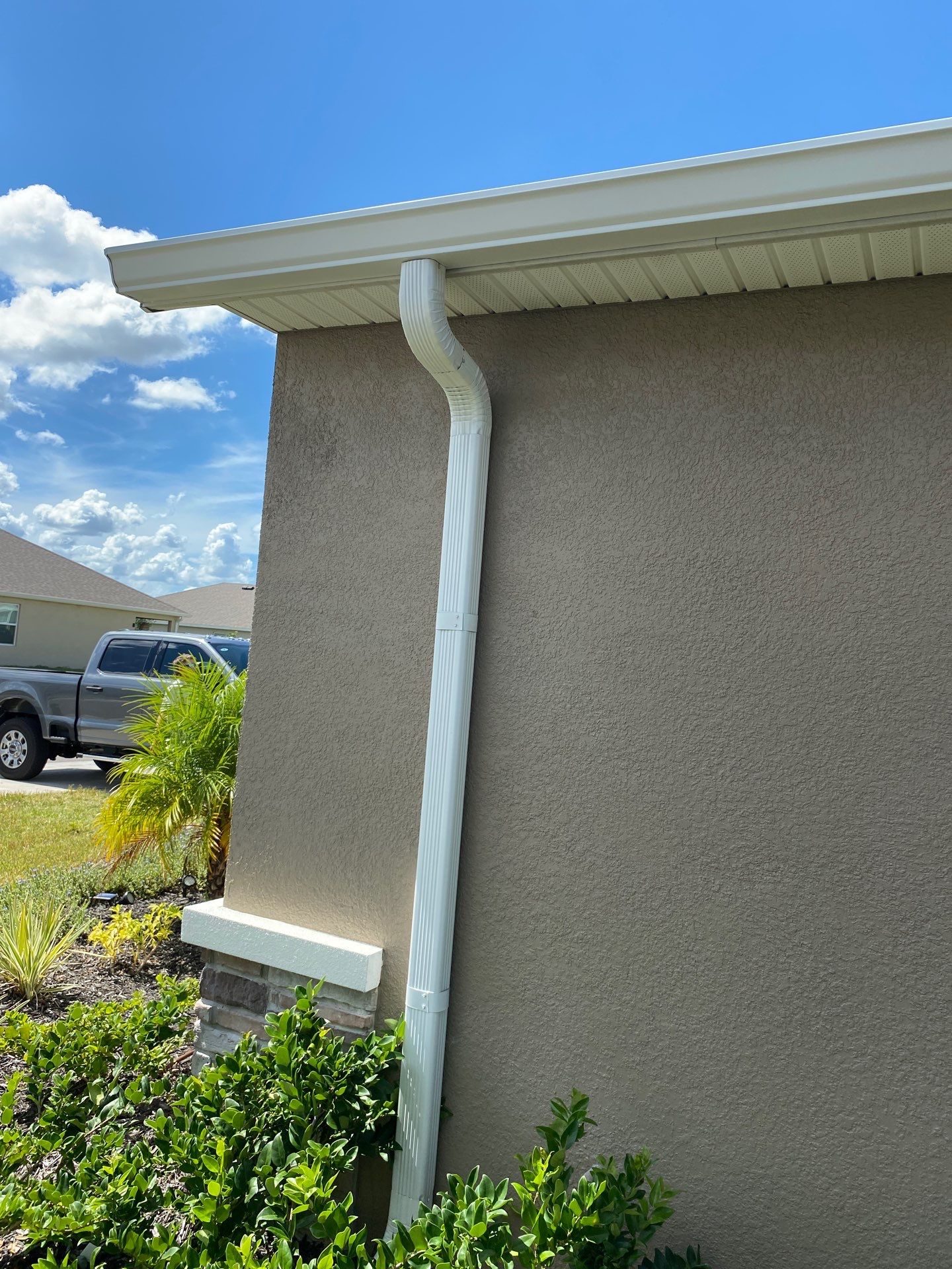 Gutter System with Downspouts in Bradenton FL by Gutter Professors