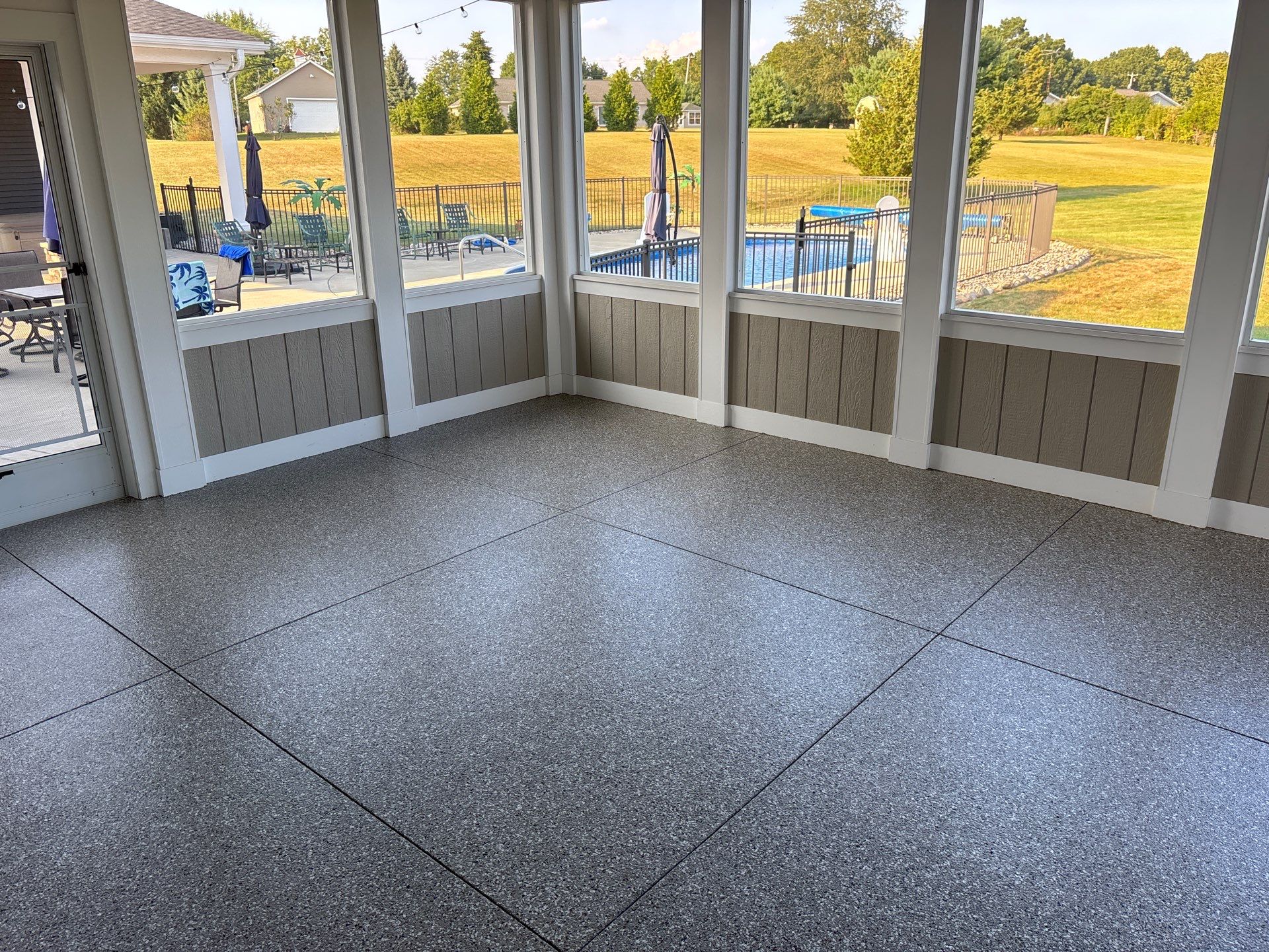 Enclosed Porch by Freedom Concrete Coatings. 