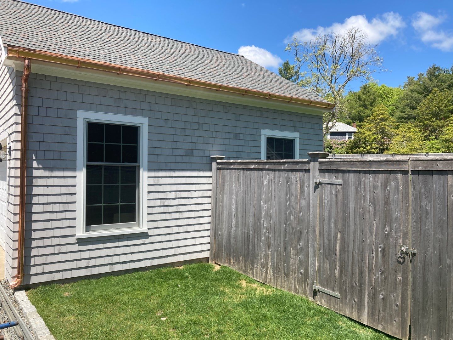 Gutter Installation using 6" Half Round Copper Gutter in Wareham, MA by Gutter Pro Enterprises