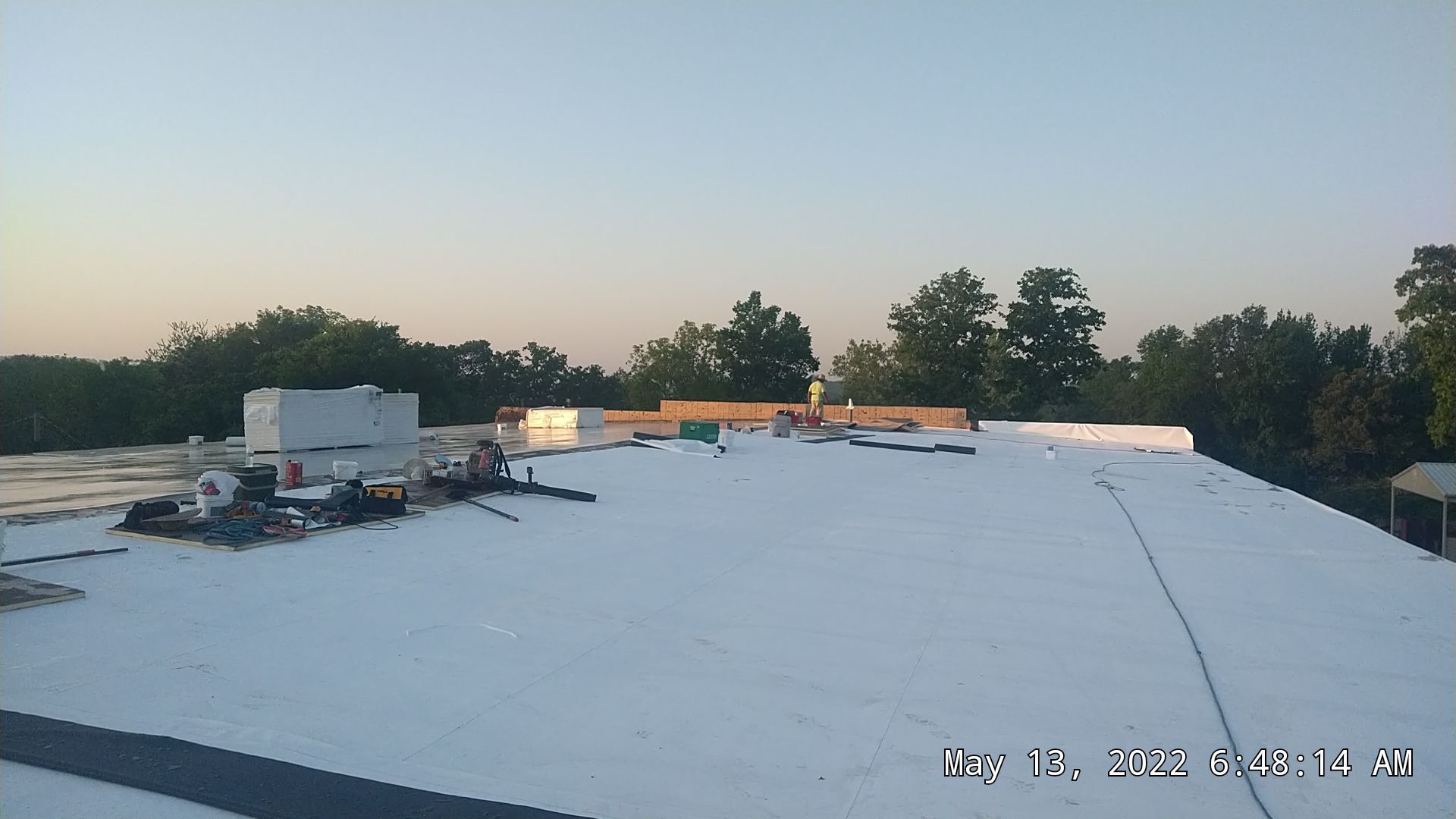 Commercial Roofing Installation using 50 mil PVC by Hostetler Roofing