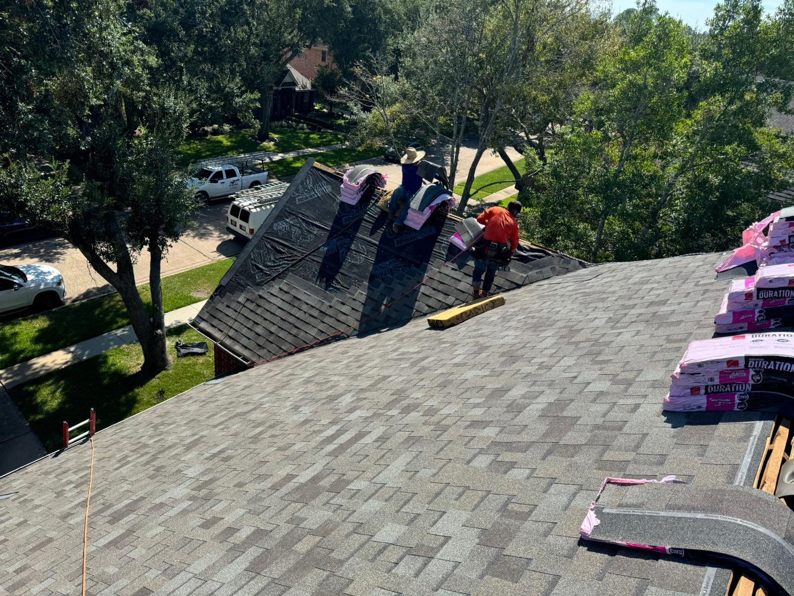 Residential Roofing Installation using Owen's Corning Duration (Lifetime) Shingles by Roof Repair Company