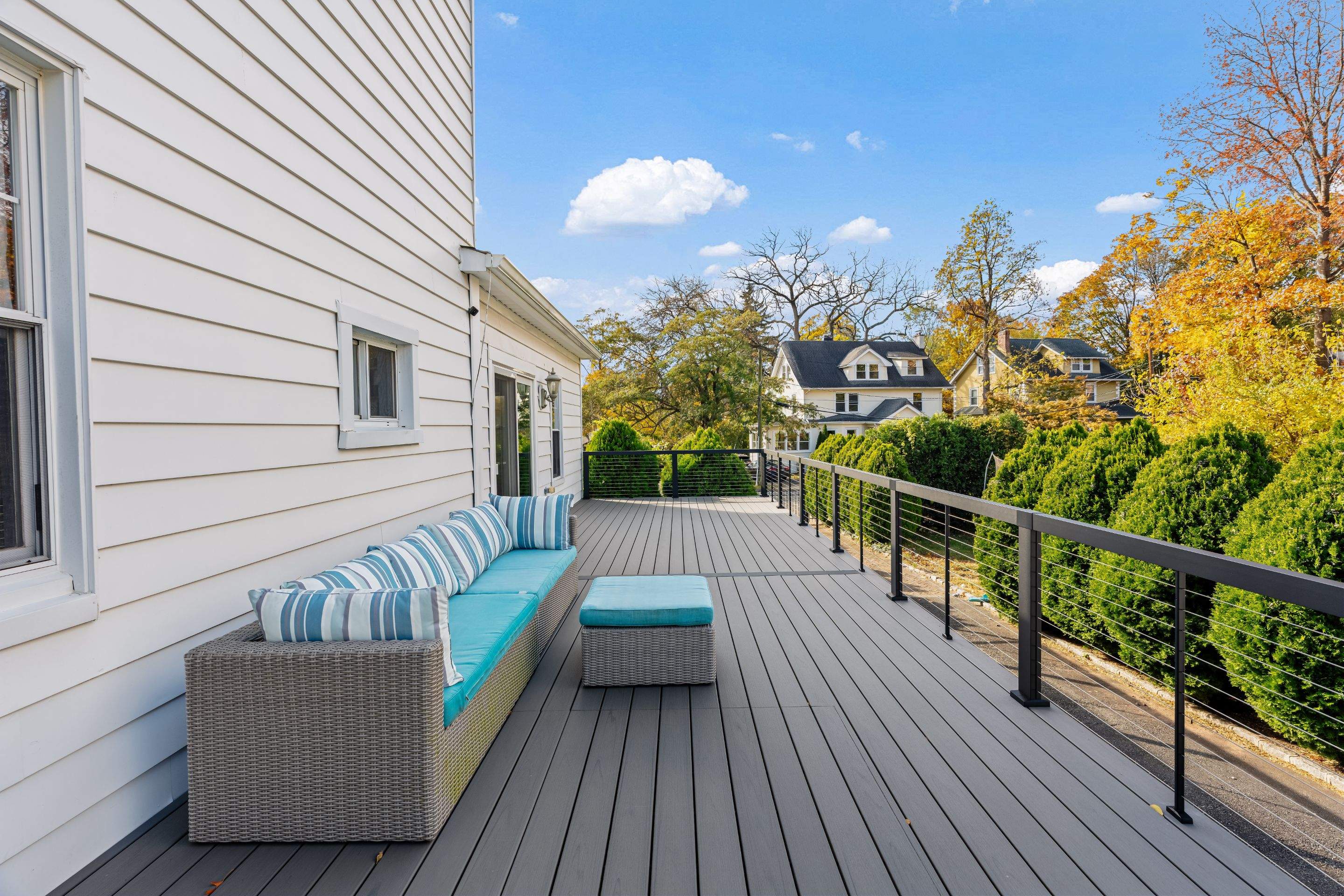 new deck with cable rails in Montclair NJ by deck guardian
