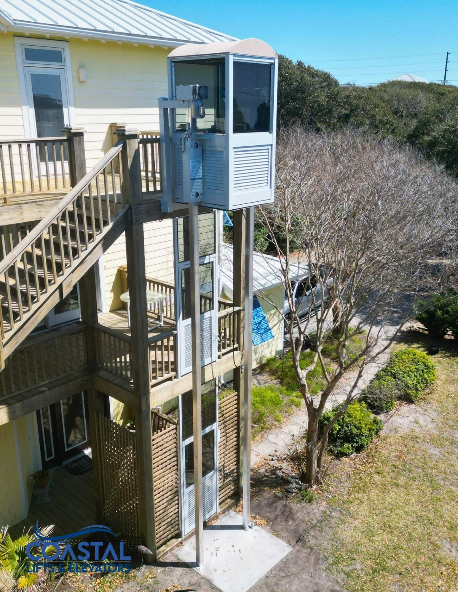 Residential Exterior Elevator Installations  by Coastal Boat Lift Repair LLC