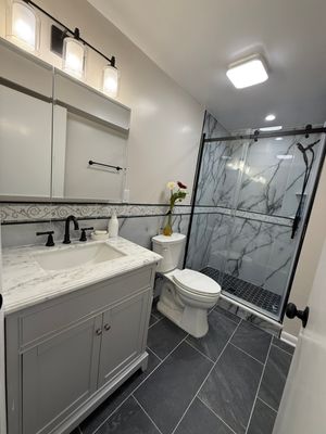 kitchenette and full bathroom 