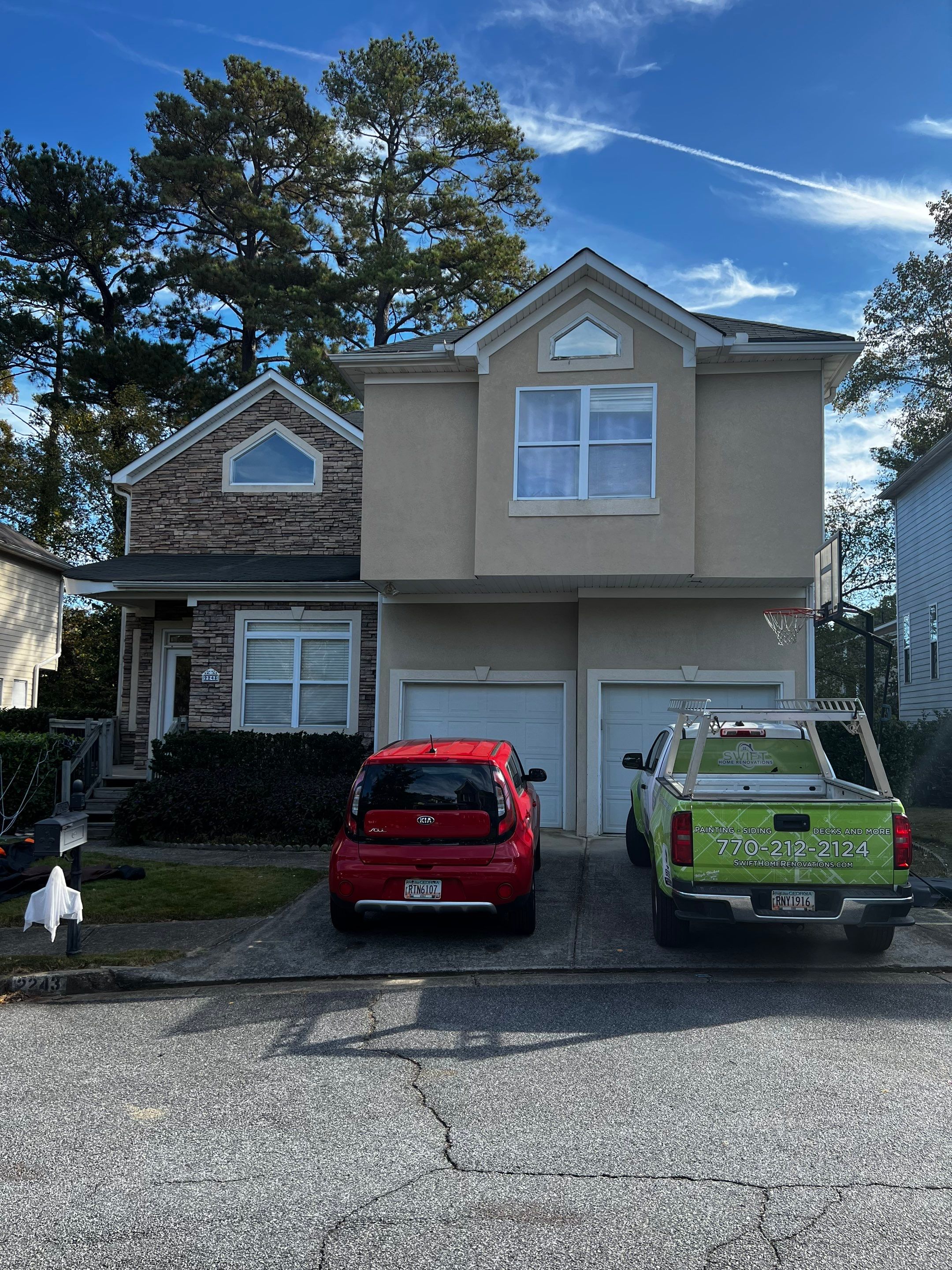 Exterior Painting and Trim Refresh for Atlanta Two-Story Home by Swift Home Renovations