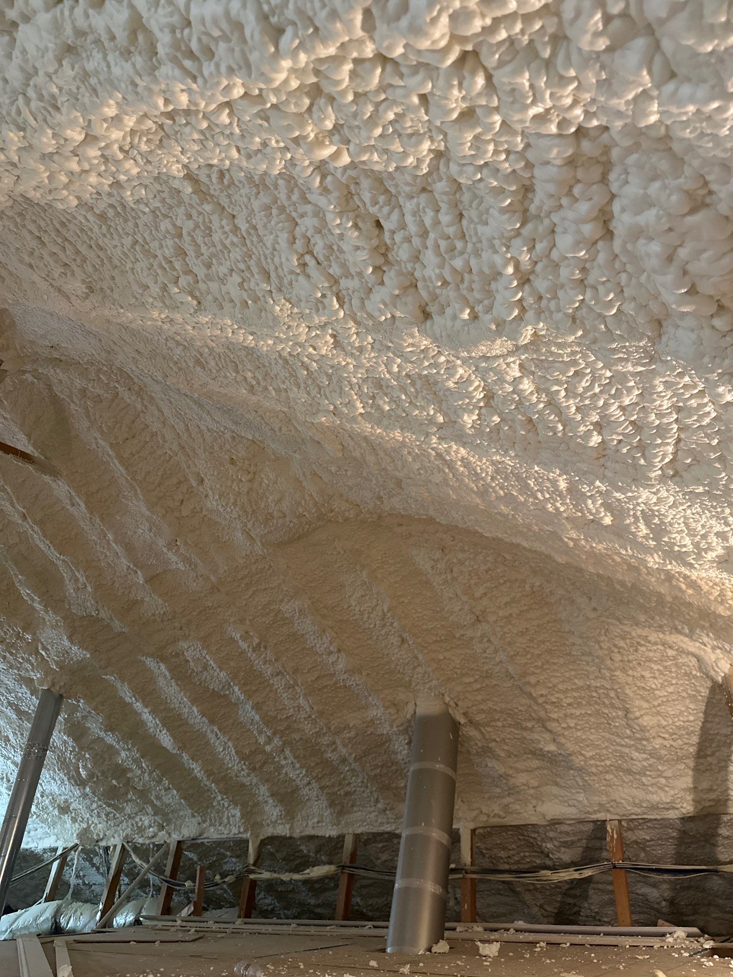 Spray foam insulation removal & re spray by Apex Insulation Solutions