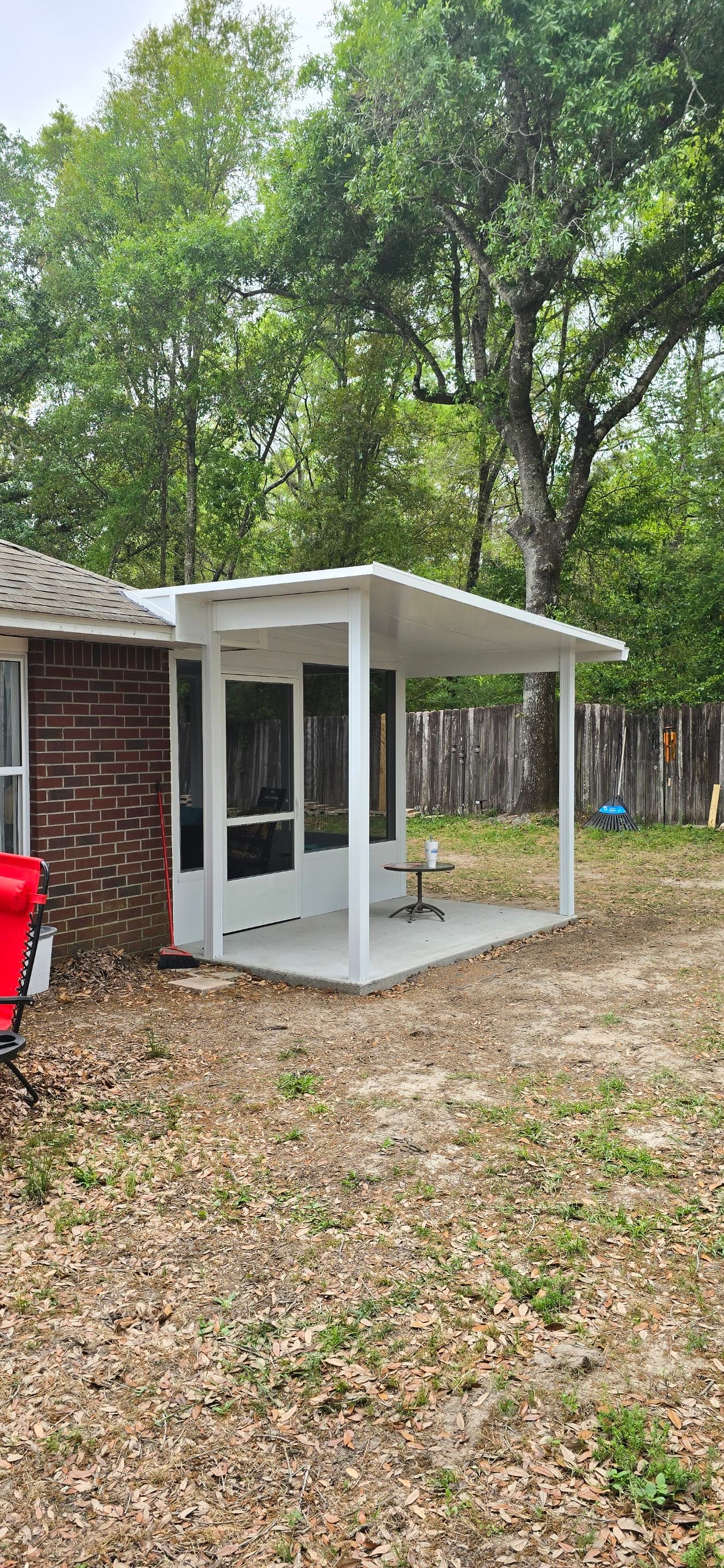 Screen Room w/Adjacent Patio Cover by Titan Sunrooms