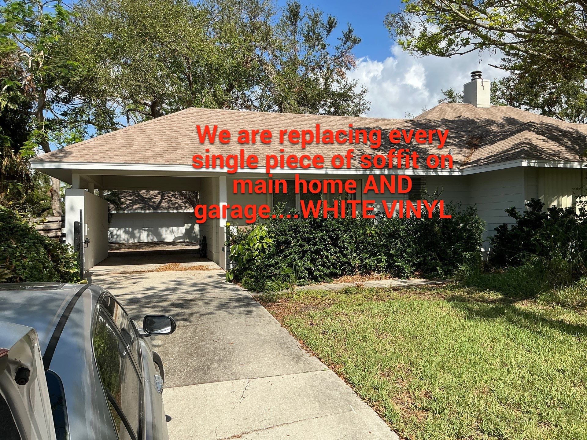 Replace All Soffit in the House in Sarasota FL by Gutter Professors