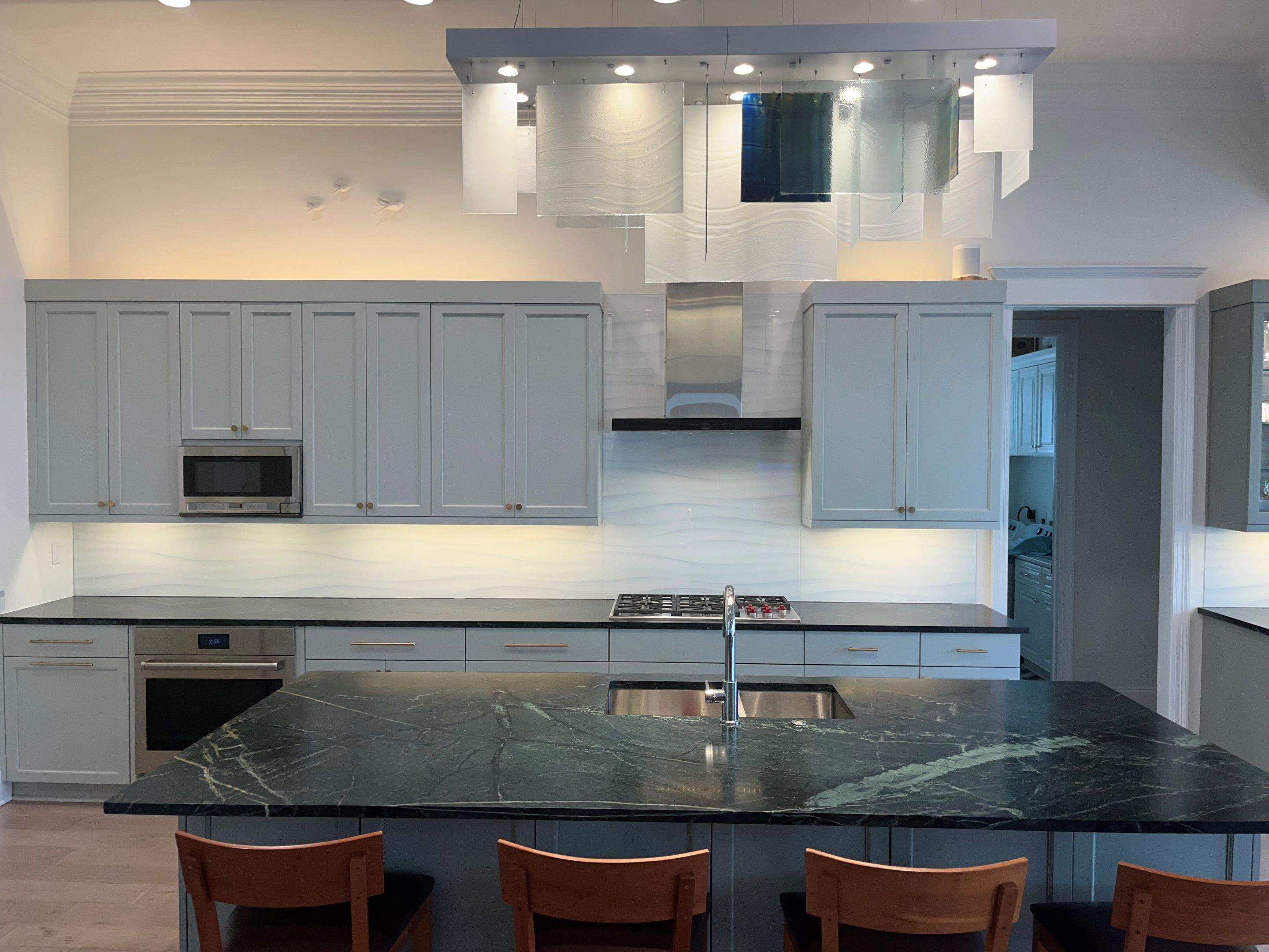 Kitchen Remodel using IMAGIO Solid Glass Backsplash by IMAGIO