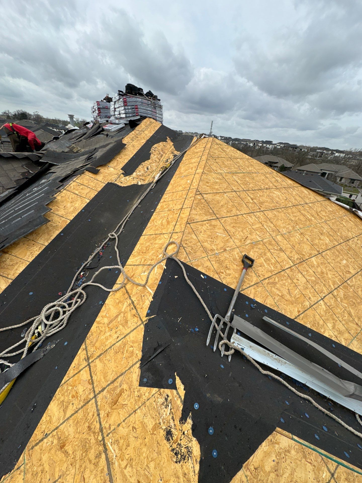 Residential Roof Restoration and Interior Ceiling Leak Repair in Omaha by Crows Roofing LLC