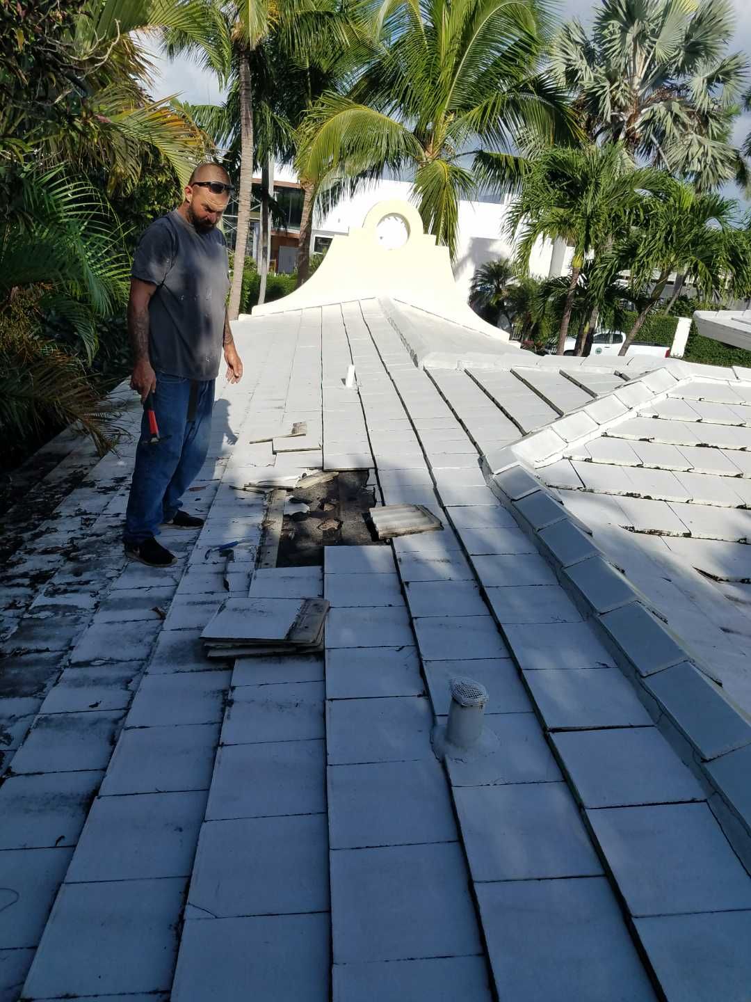 Concrete Tile Roof Repair and Plywood Decking Replacement in Boca Raton by Aastro Roofing