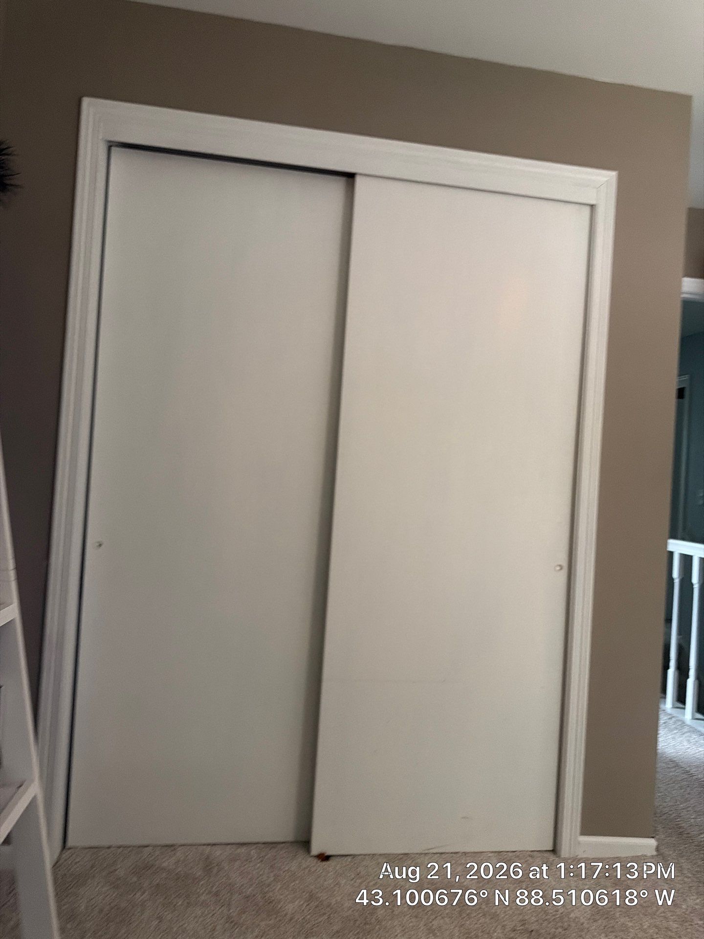 New White Sliding Closet Door Installation in Oconomowoc by CompanyCam Sales Demo