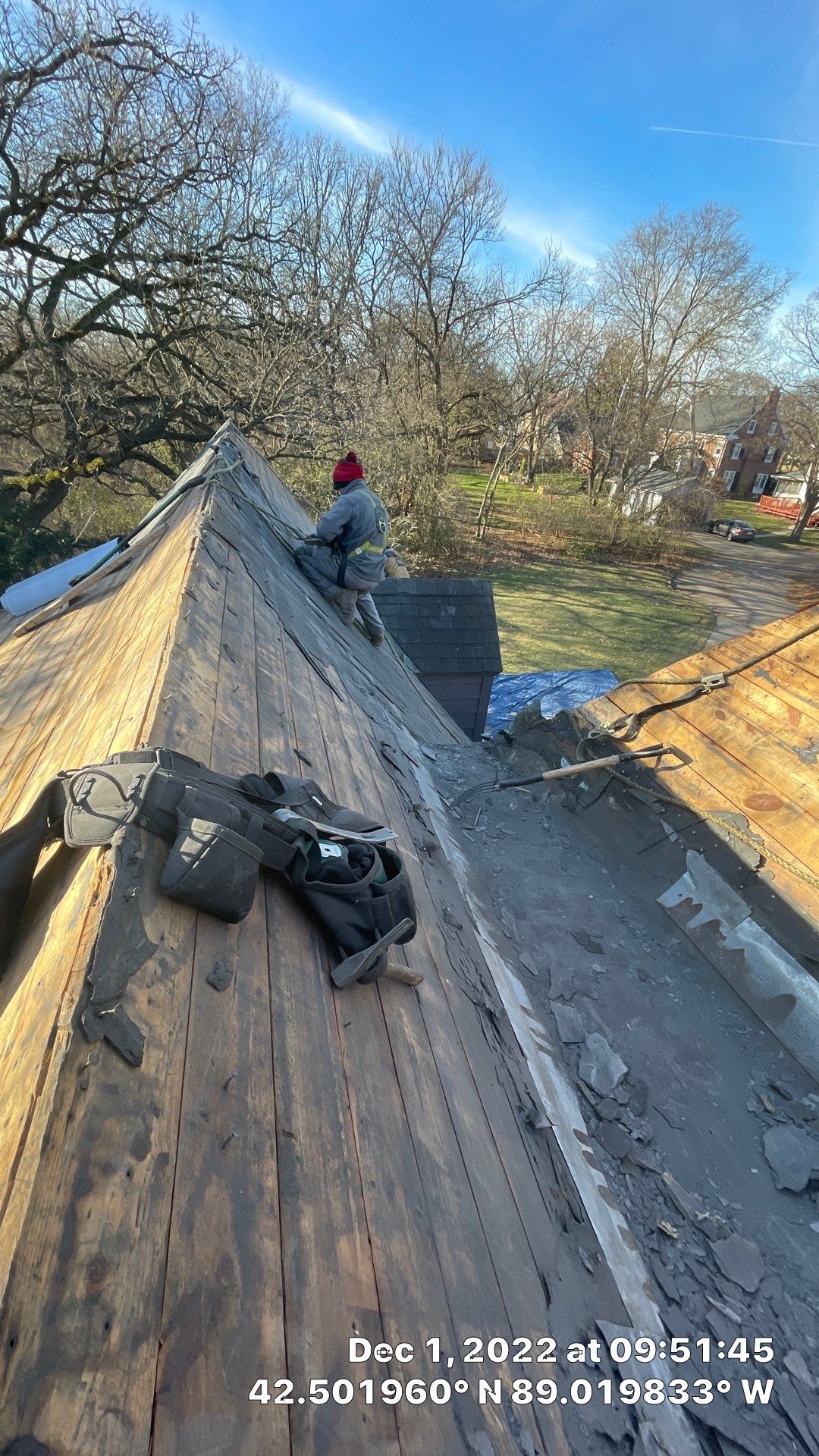 Slate Roof Removal using Atlas Storm Master Slate by Total Exteriors