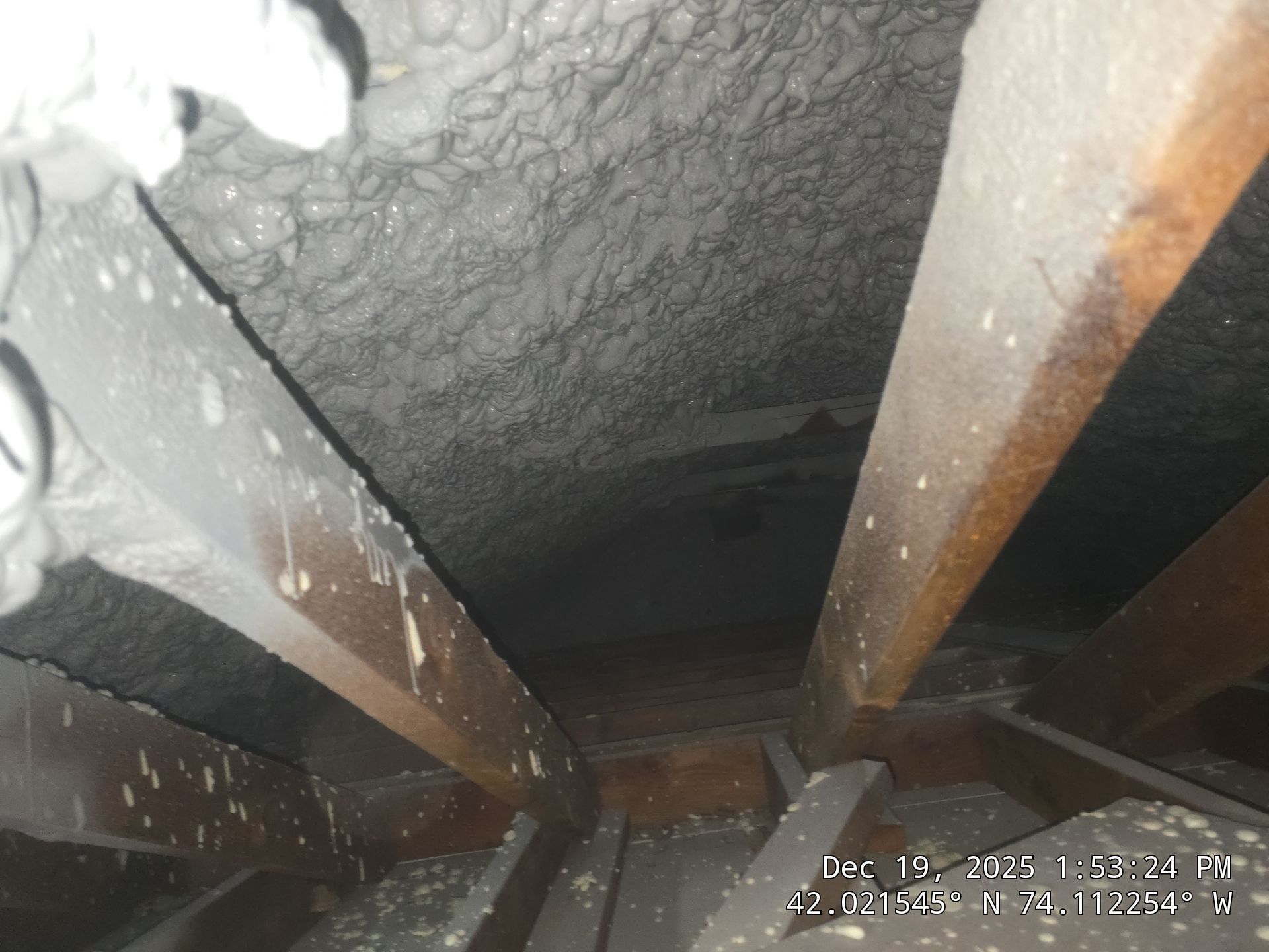 Attic Insulation using open cell spray foam by NYS Foam & Energy