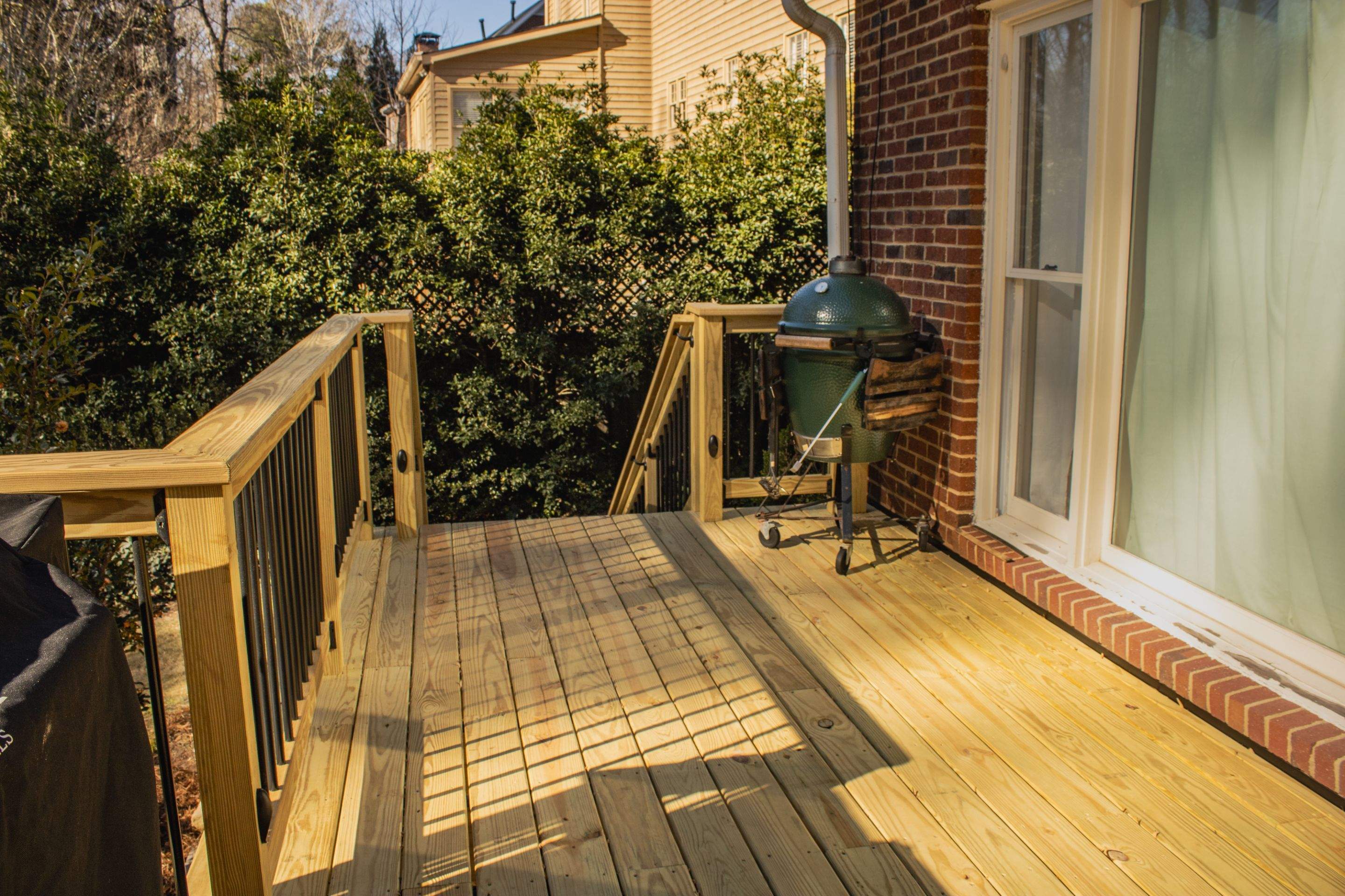Timbertech LED Light Installation on Wood Deck Build in Marietta, GA by Nelson Exteriors 