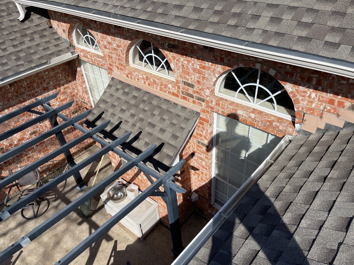 Major storm damage required full roof replacement along with other exterior repairs by First United Roofing & Construction