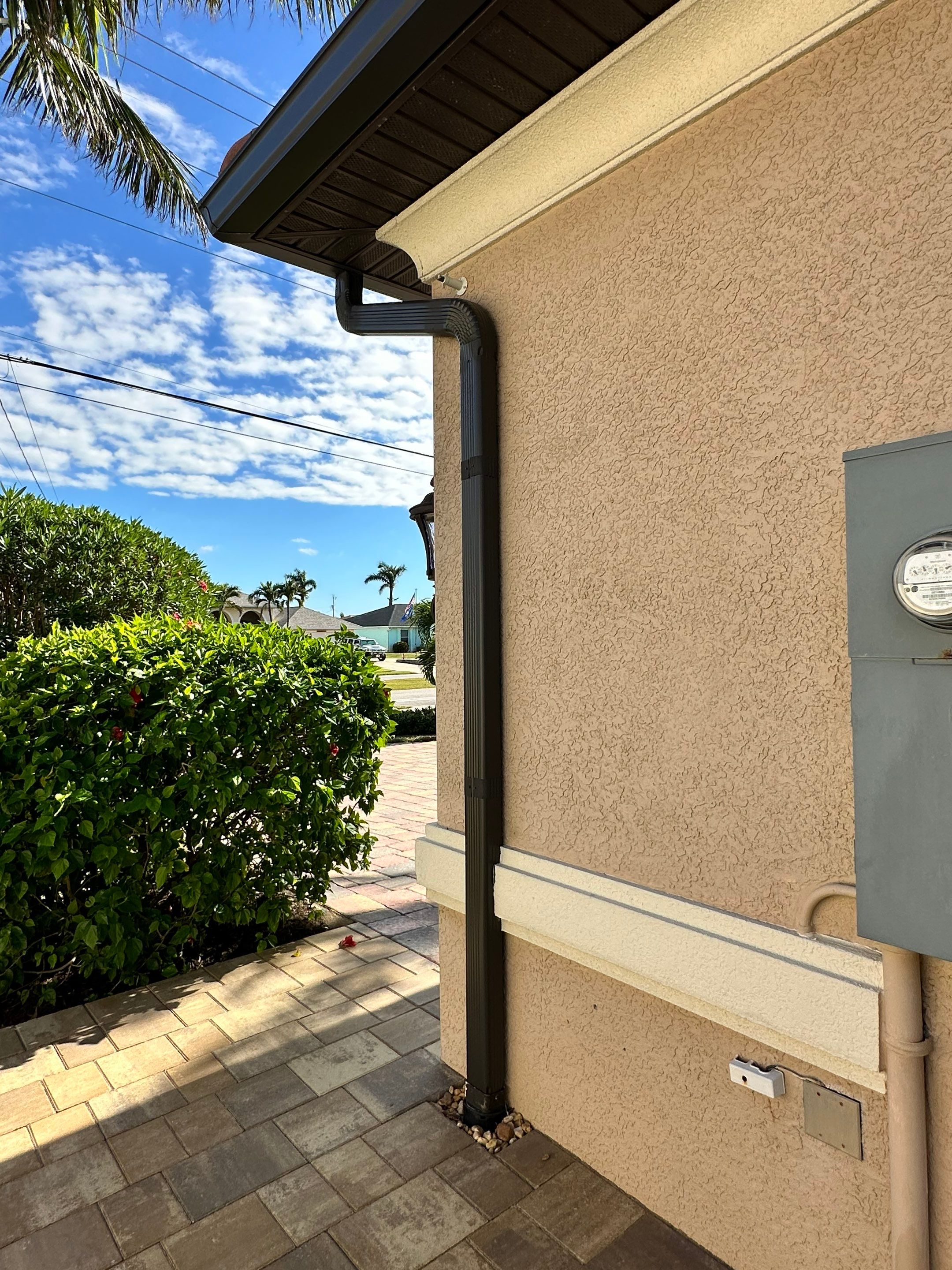 Bronze Downspout Installation in Cape Coral FL by Gutter Professors