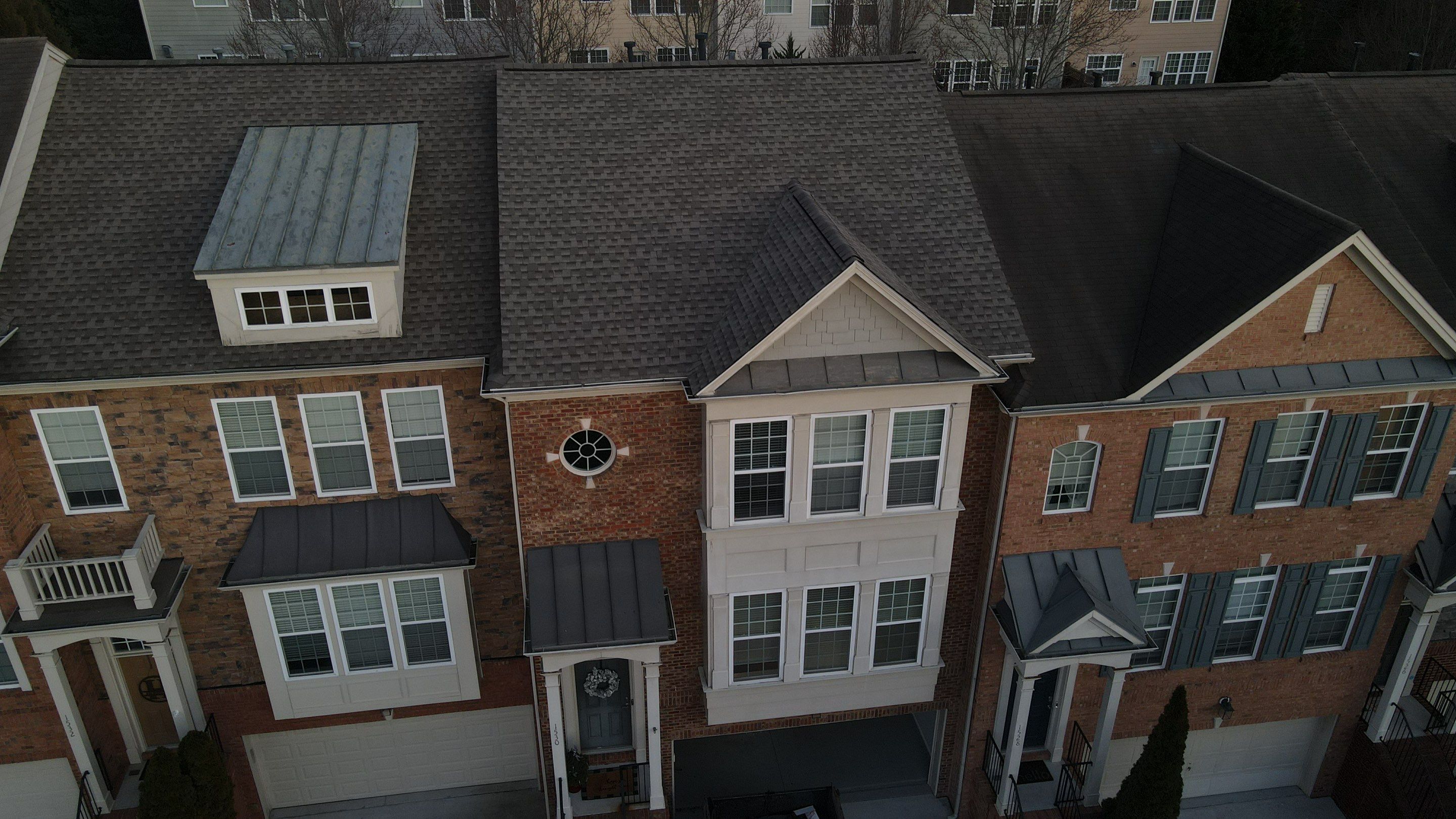 3 Story townhome roof replacement by Georgia Roof Advisors