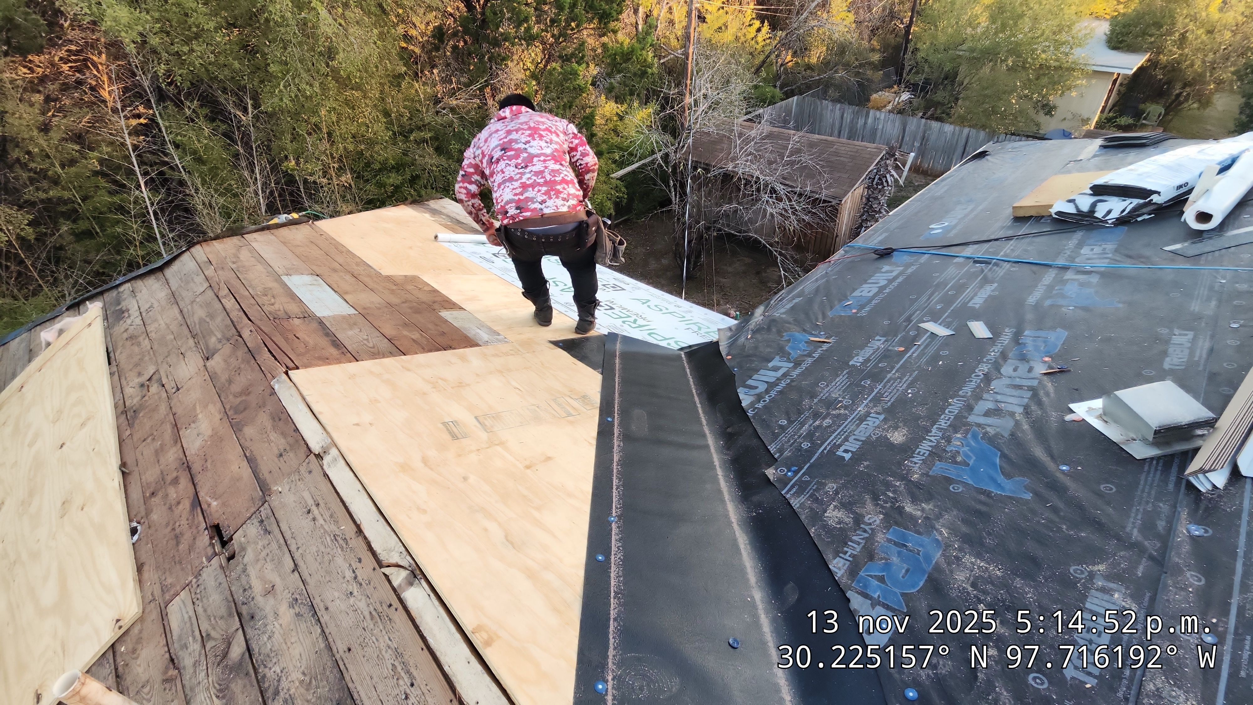 Asphalt Shingle Roof Repair and Decking Replacement in Austin by Caliber Restoration LLC