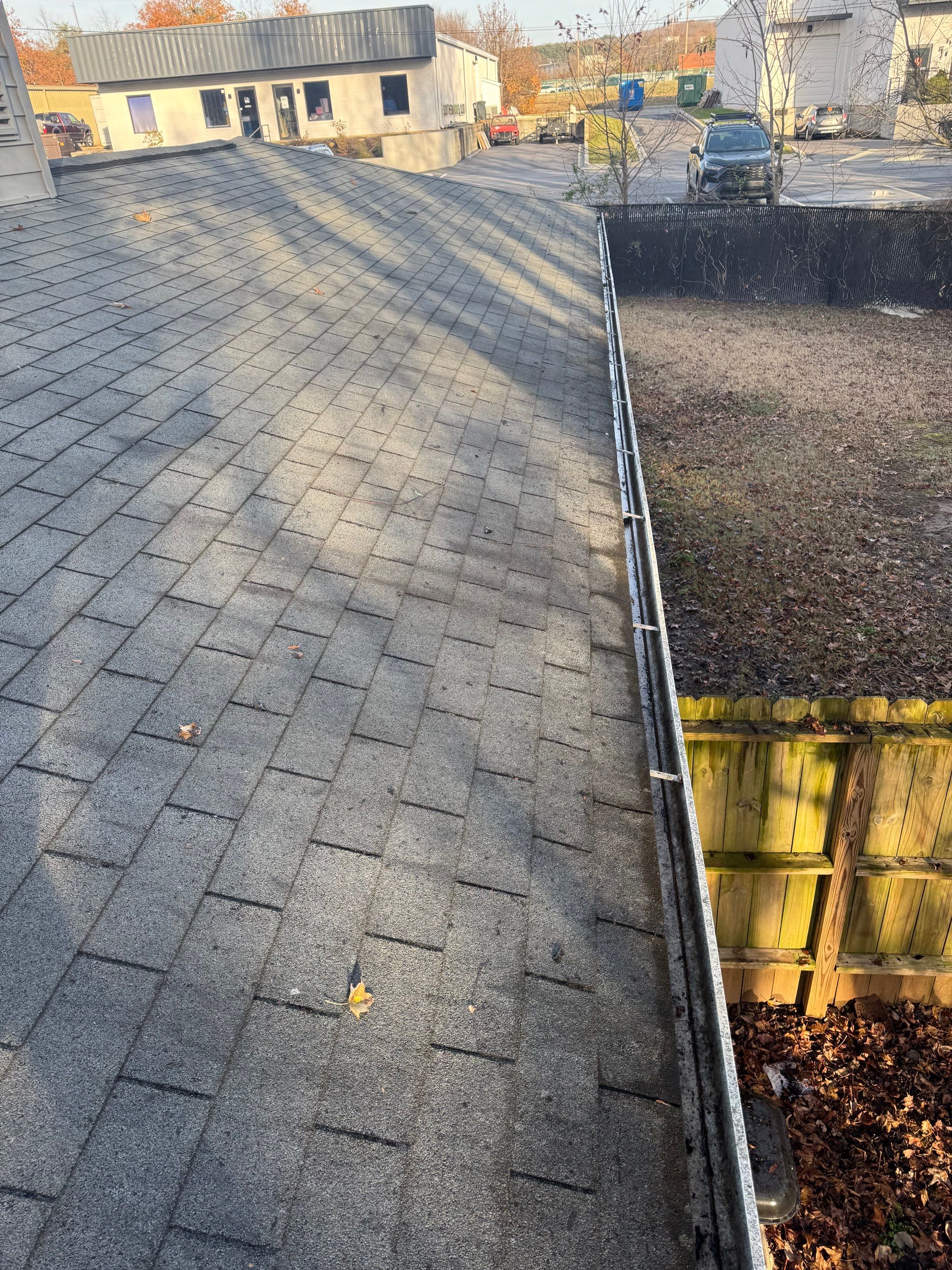 Commercial gutter cleaning Greenville & Spartanburg after photo with clean gutters