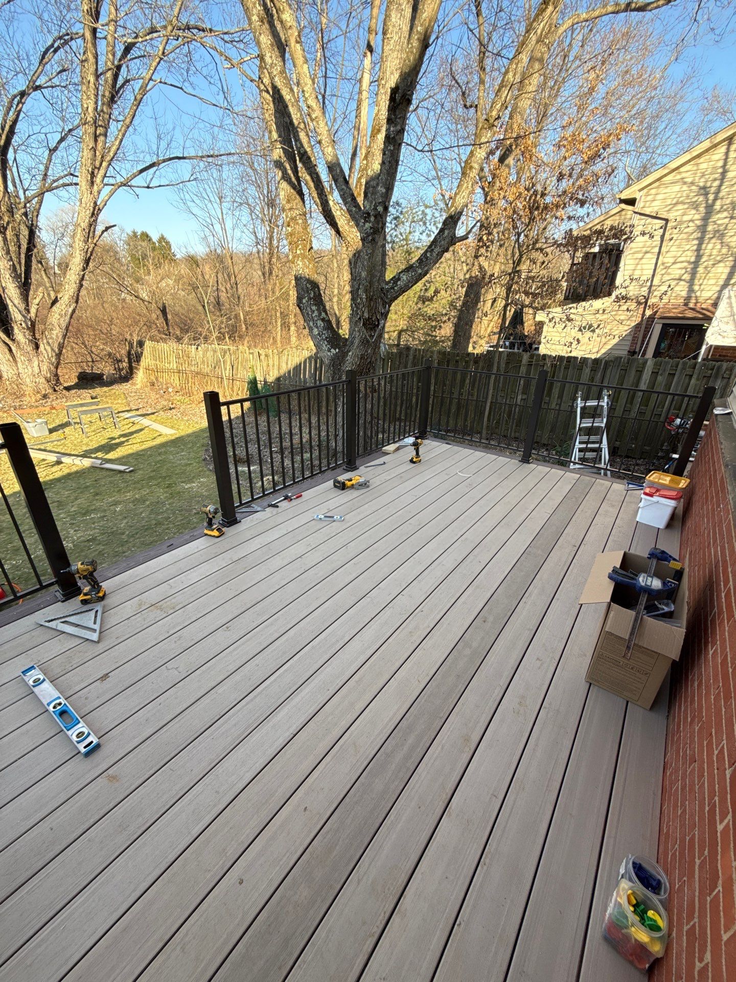 Deck and door install by Cousins Roofing Siding & Decks