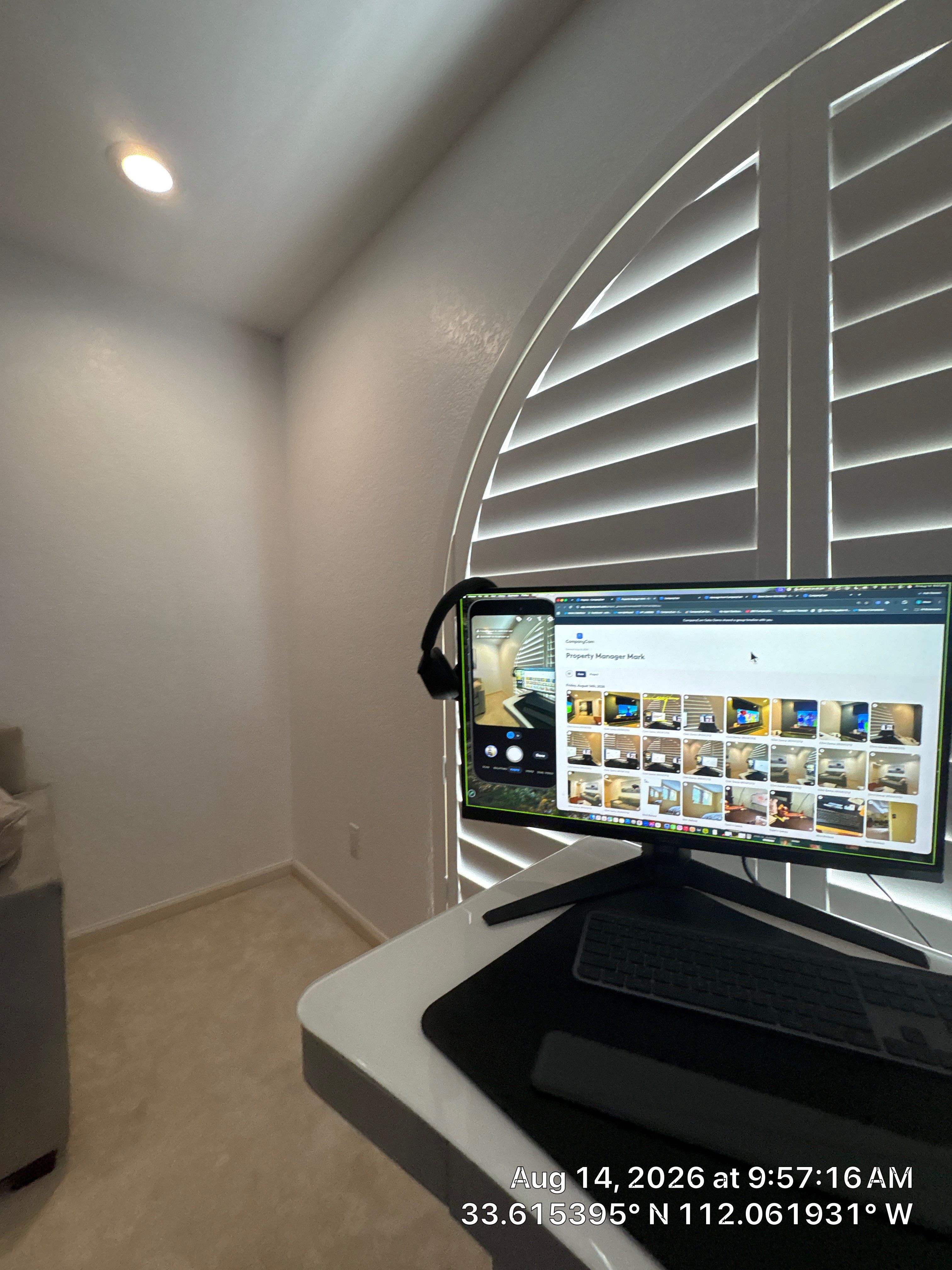 Custom Home Office and Media Wall Installation in Phoenix by CompanyCam Sales Demo