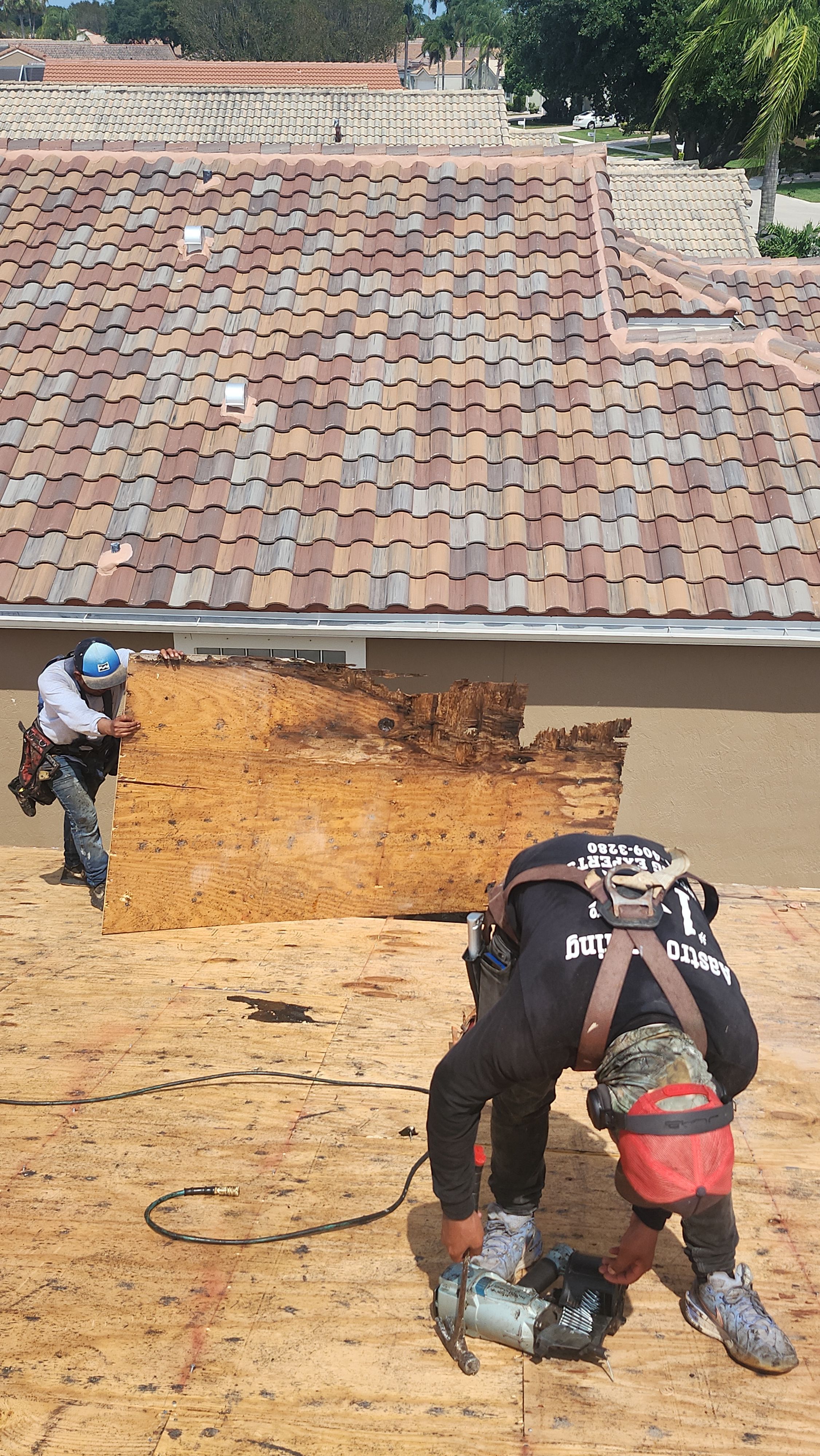 New Barrel Tile Roof Installation and Decking Repair in Boynton Beach by Aastro Roofing
