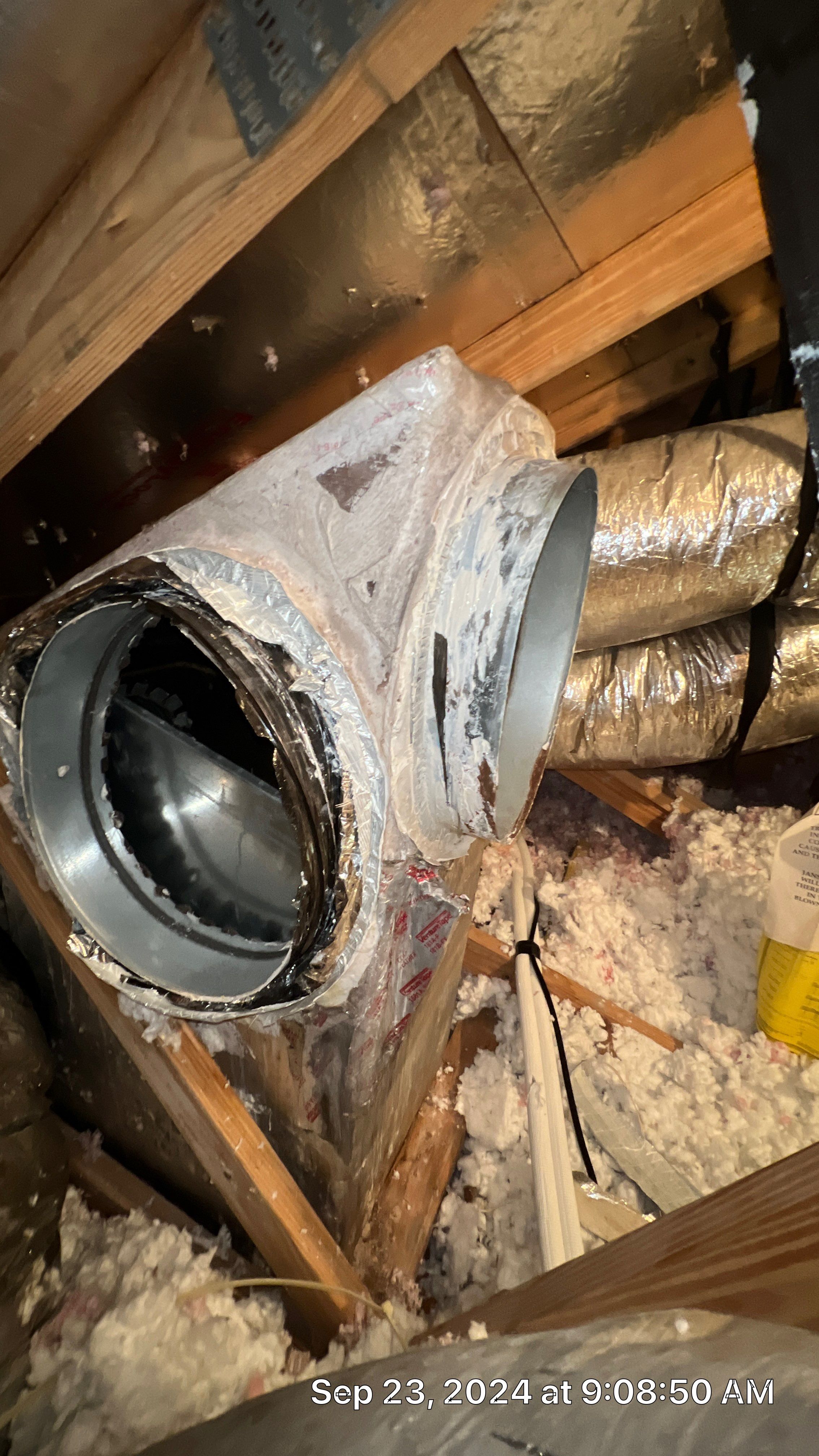 Duct modification in attic  by TIES360 Air Ducts Plus