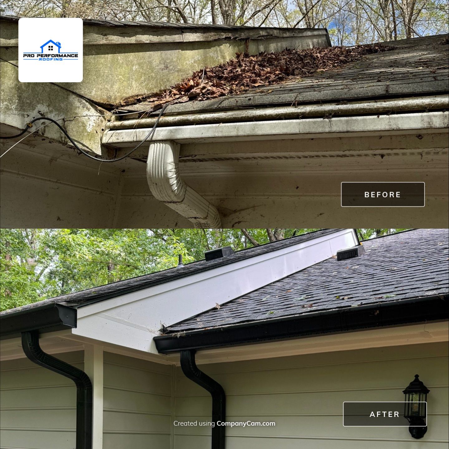 GAF Timberline HDZ Pewter Gray - 5” Black Gutters  by Pro Performance Roofing