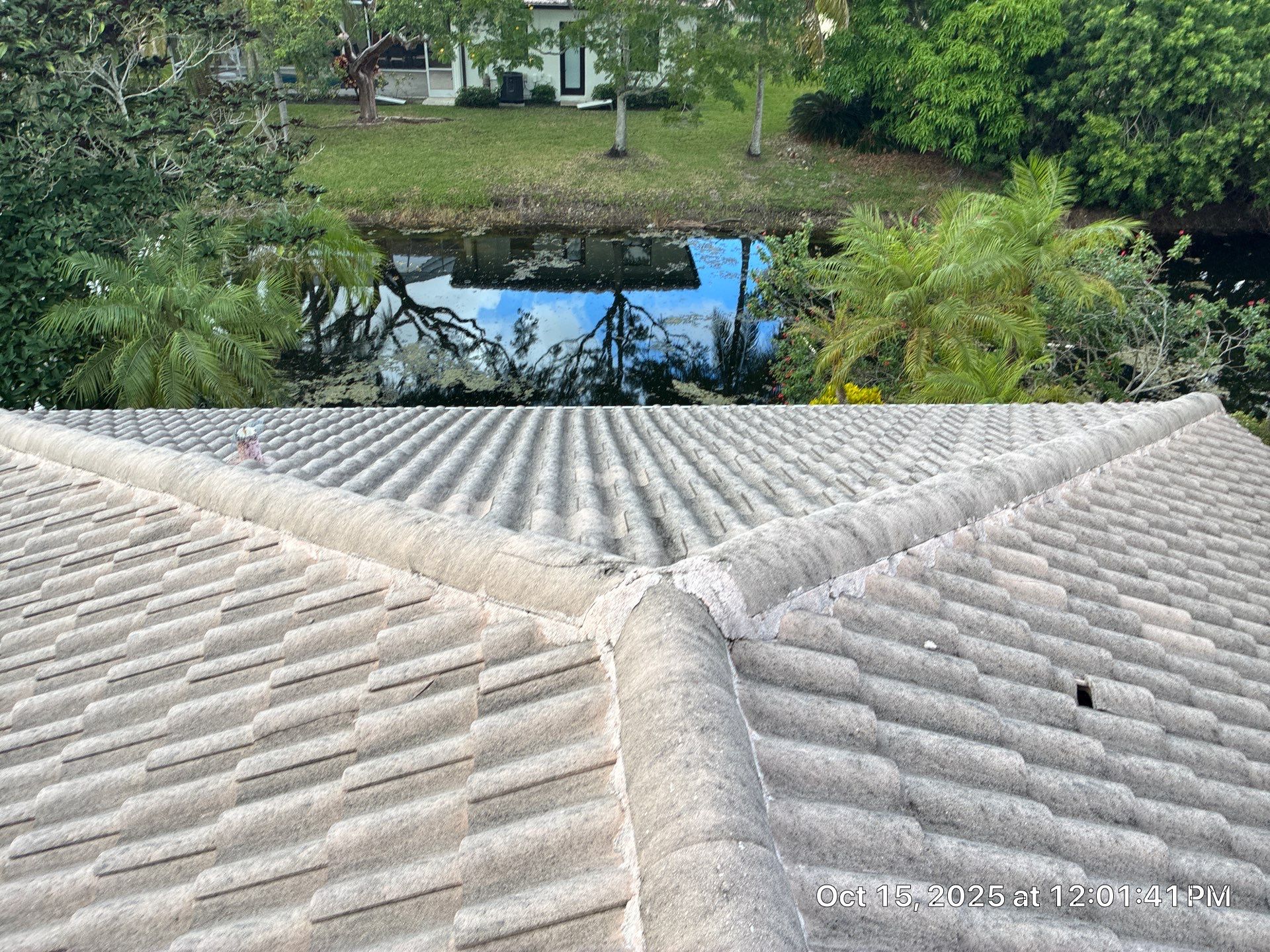 Dirty old Roof Coral Springs by BKB Pressure Cleaning LLC