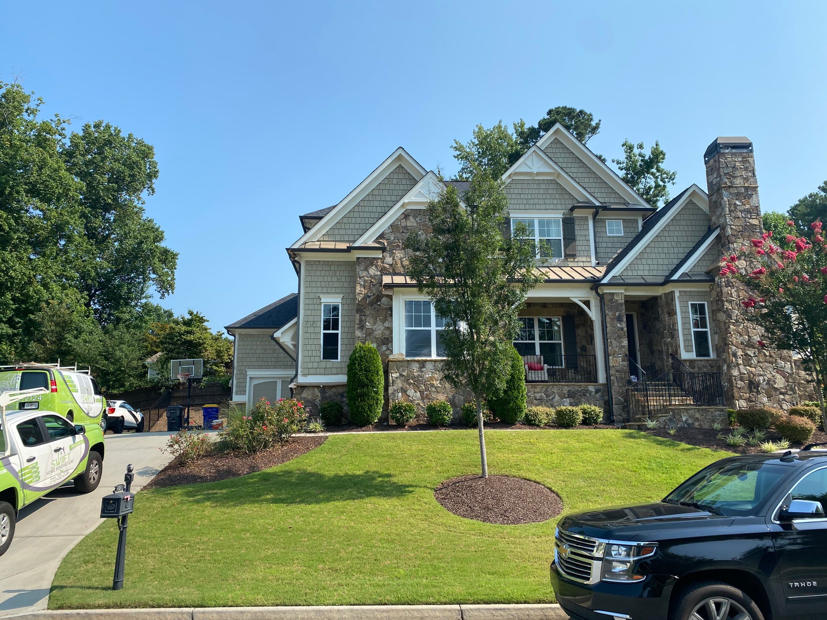 Full Exterior Painting Project on Residential Siding in Marietta by Swift Home Renovations